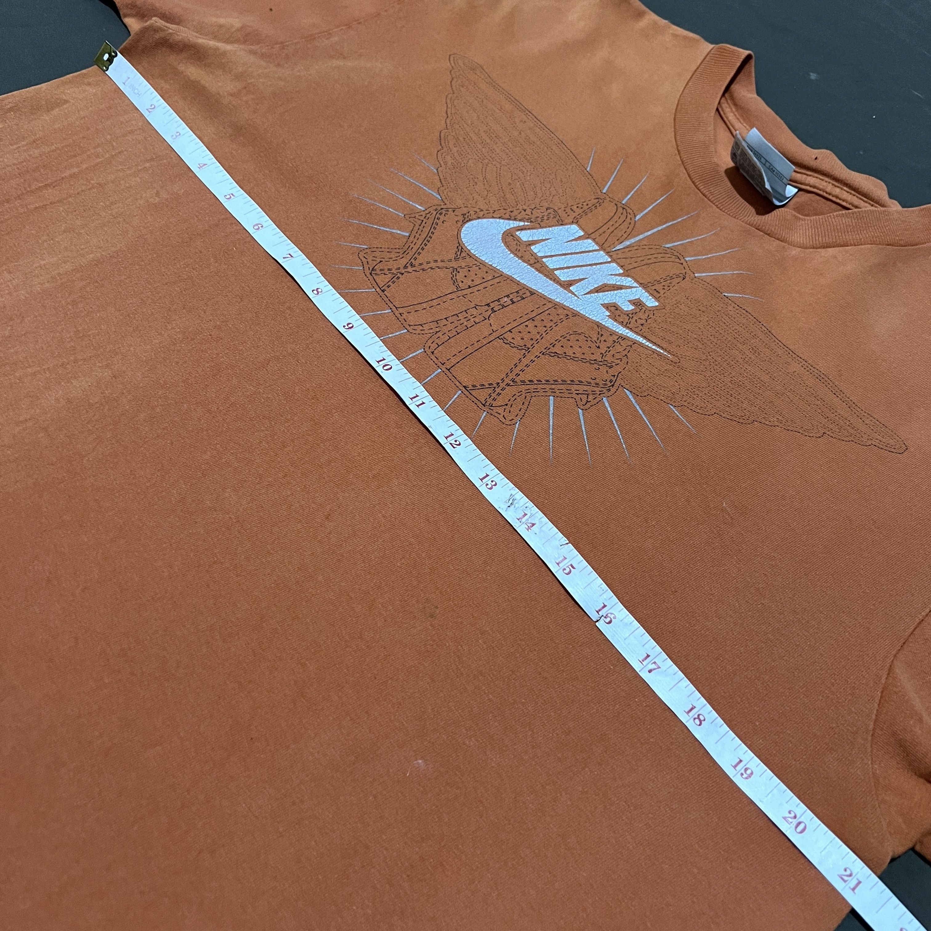Nike × Vintage Vintage Y2K Nike Orange Tee Faded Size US L / EU 52-54 / 3 - 7 Thumbnail