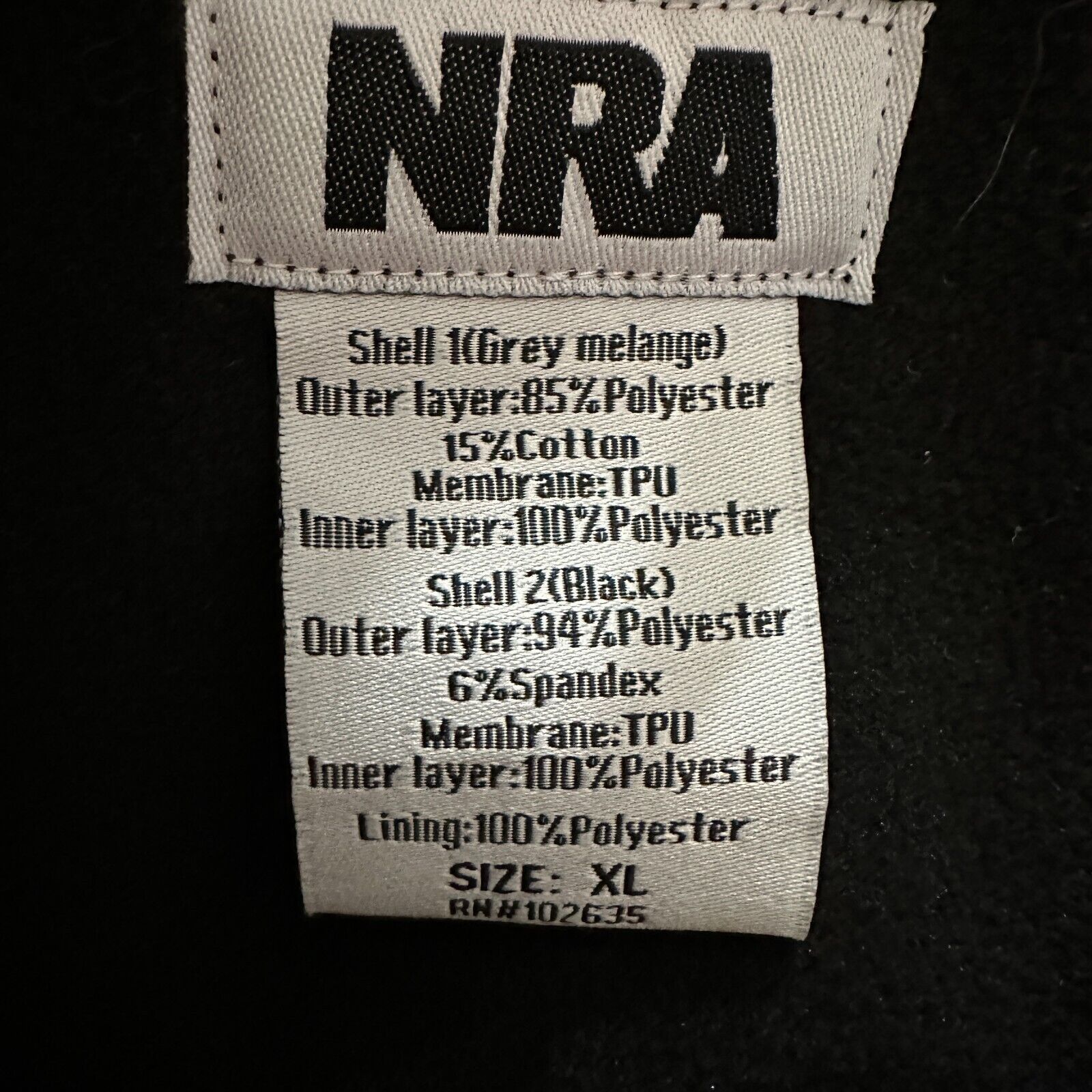 The Unbranded Brand NRA Jacket XL Gray Black Zip National Rifle Association Size US XL / EU 56 / 4 - 6 Thumbnail