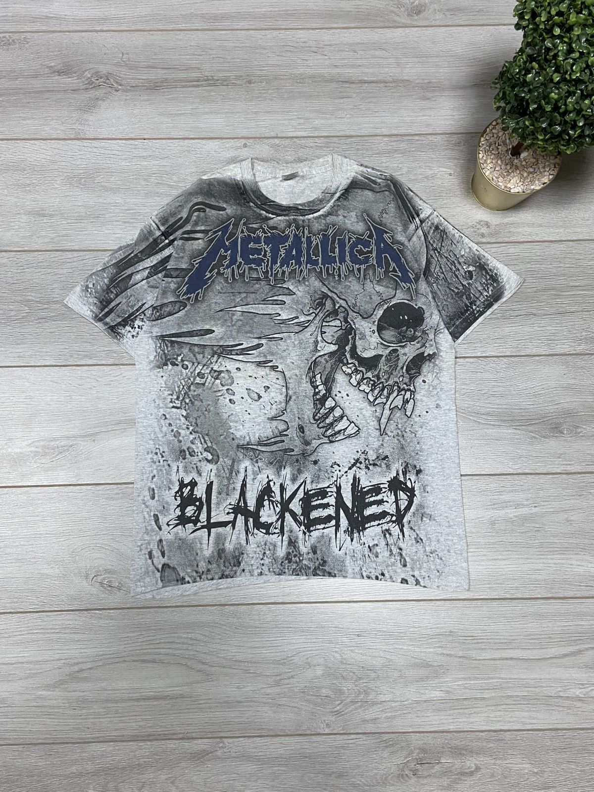 Metallica Metallica skull ☠️ blackened vintage over print t-shirt Size US L / EU 52-54 / 3 - 3 Thumbnail