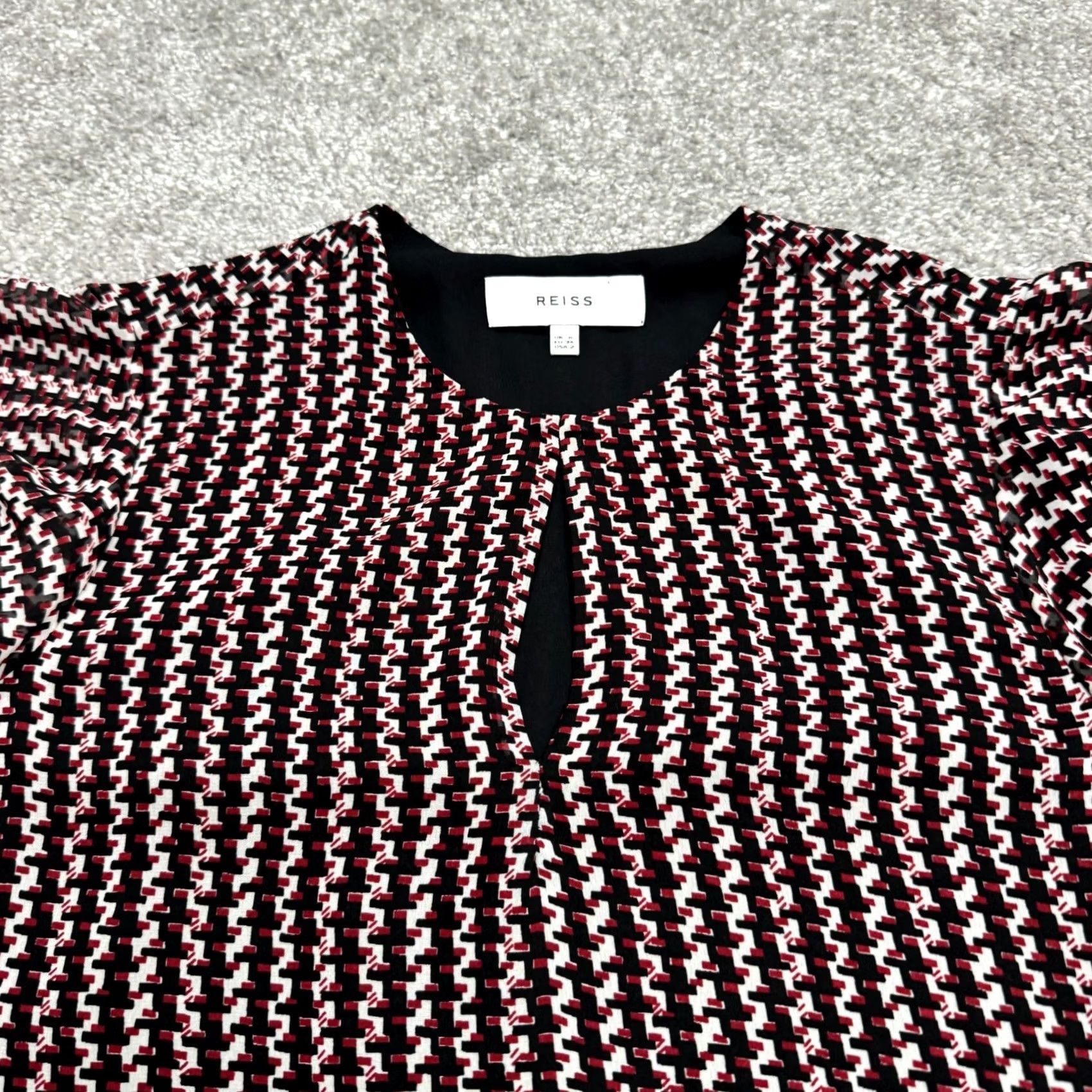 Reiss Reiss Anna Flutter Sleeve Flounce Mini Dress Womens 2 Multicolor Geometric Ruffle Shirt not applicable Size XS / US 0-2 / IT 36-38 - 3 Thumbnail