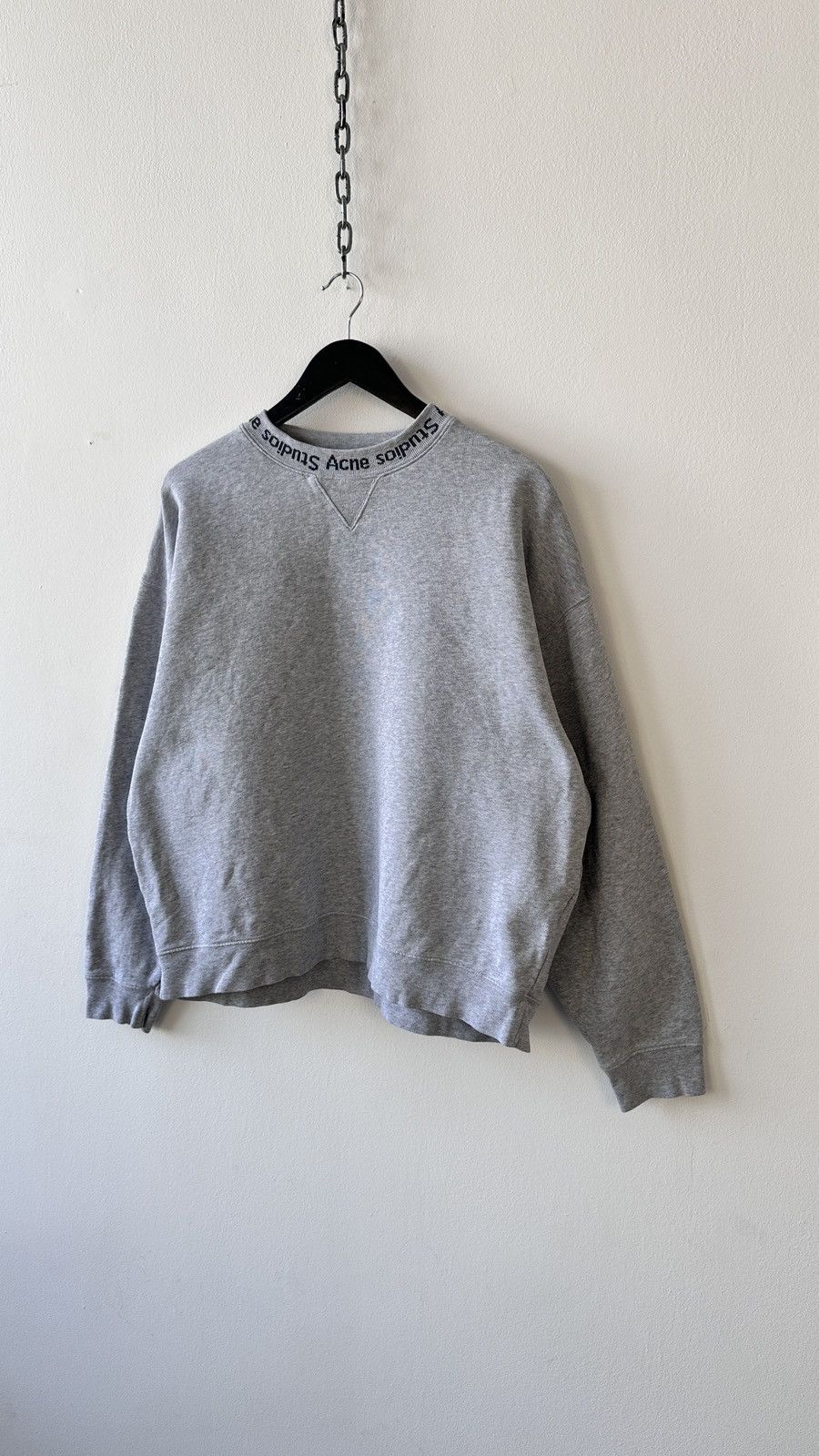 Acne Studios Acne Studios Flogho Logo Boxy Fit Grey Sweatshirt Oversized Size US L / EU 52-54 / 3 - 4 Thumbnail