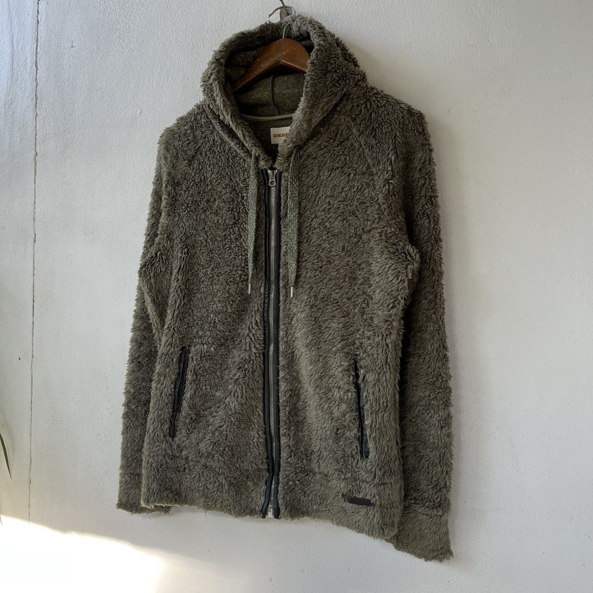 Diesel Diesel Made in Italy Fuzzy Boa Hoodie Olive Green Y2K Size US S / EU 44-46 / 1 - 15 Thumbnail
