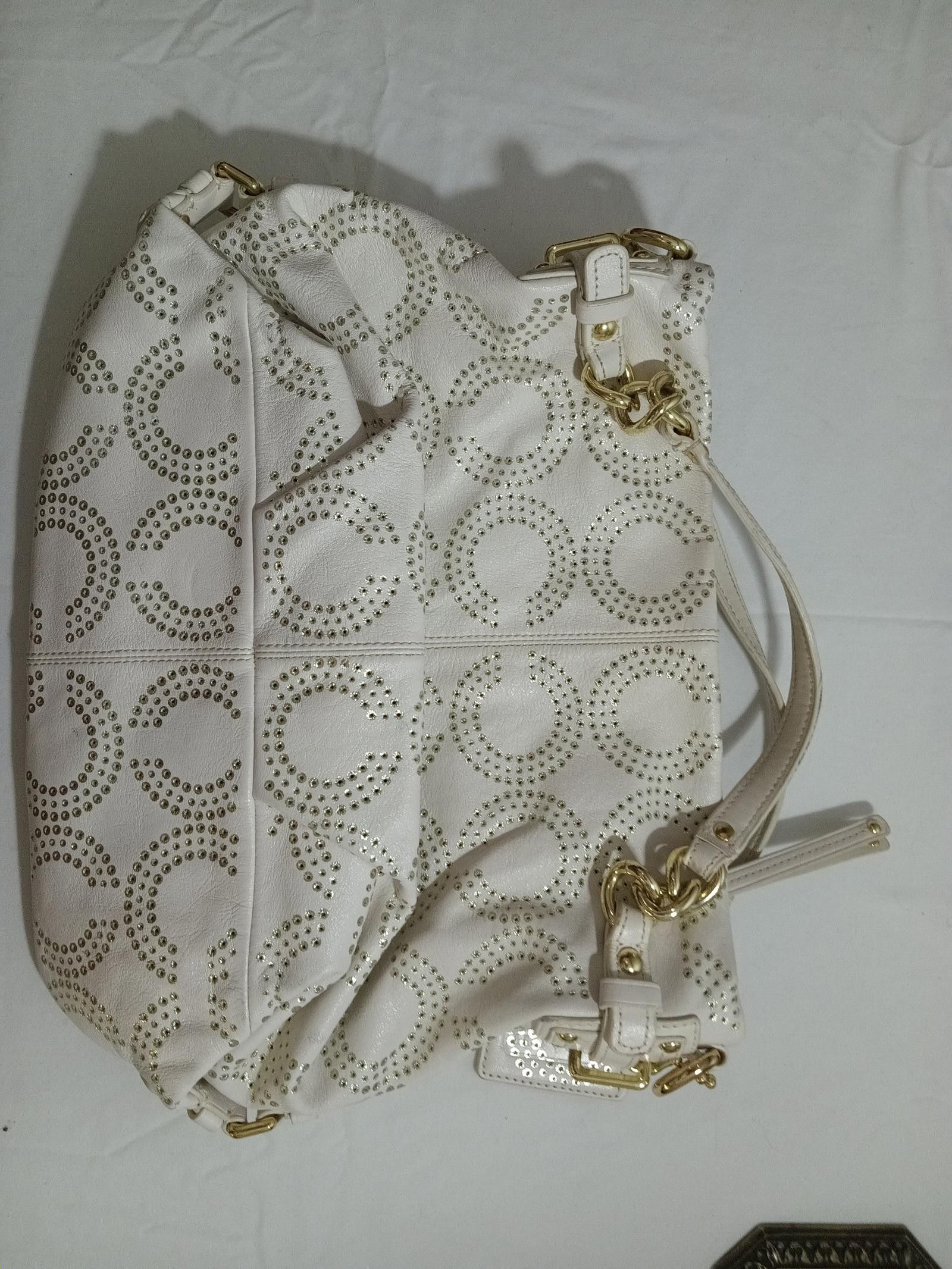 Coach Stylish White Studded Handbag by Coach Size ONE SIZE - 7 Thumbnail