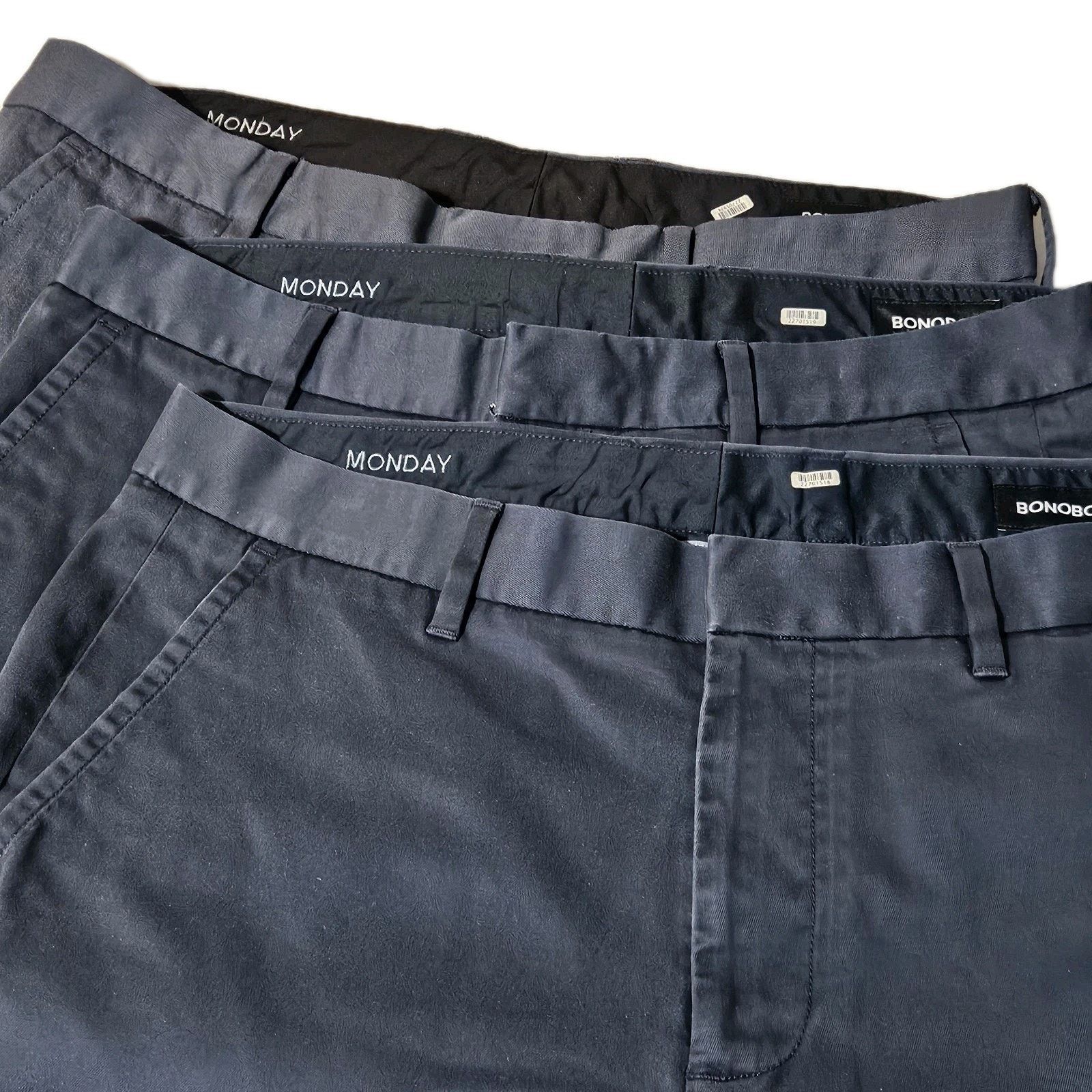 Bonobos Bonobos Monday LOT OF 3 Blue Chinos Pants Mens 33 28 Size US 33 - 1 Thumbnail