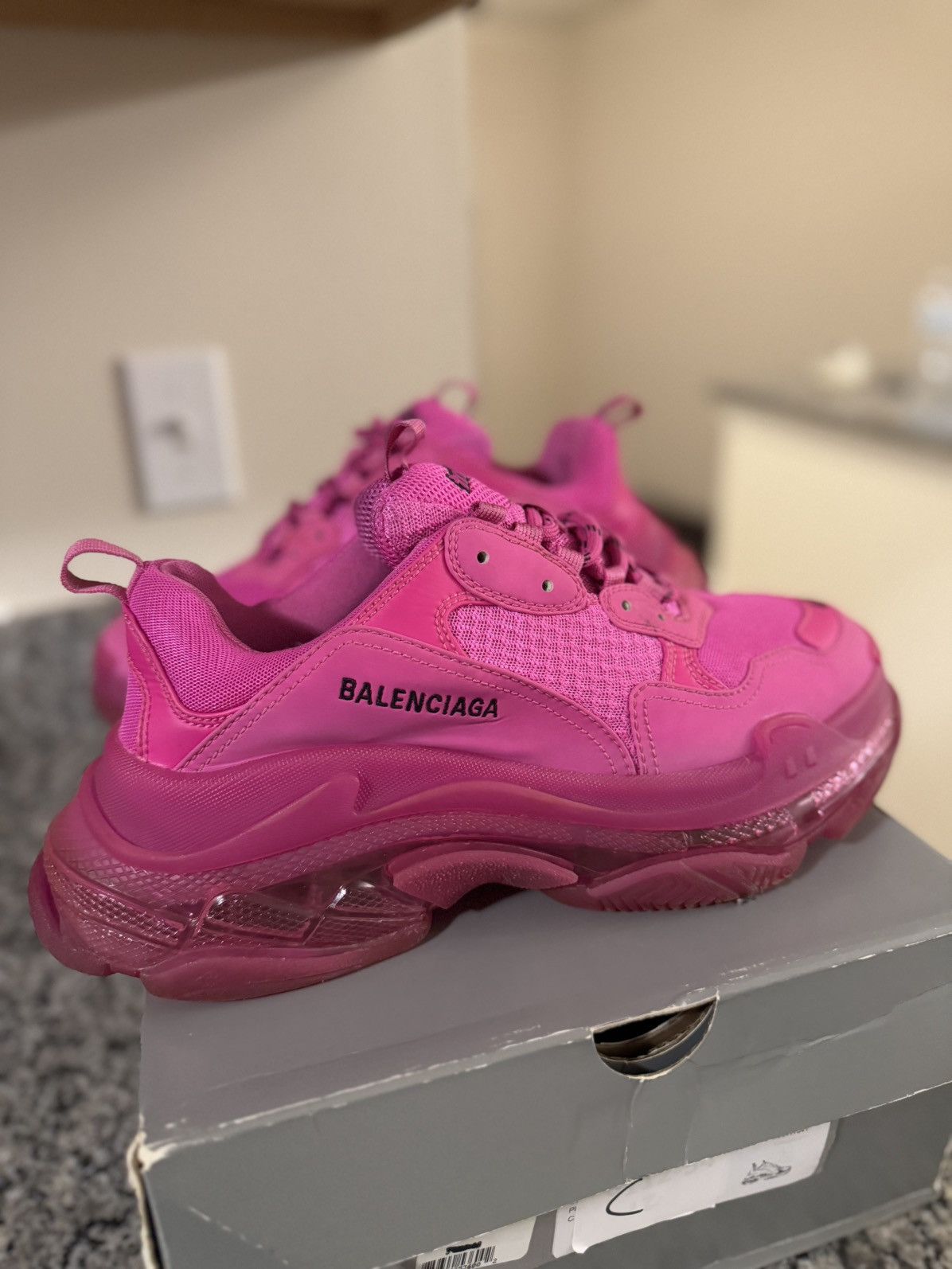 Balenciaga Balenciaga Pink Low Top Triple S 42EU/12US Women Size US 12 / IT 42 - 3 Thumbnail