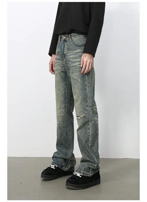 Japanese Brand × Jean Pants American washed vintage loose ripped bootcut jeans Size US 32 / EU 48 - 4 Thumbnail