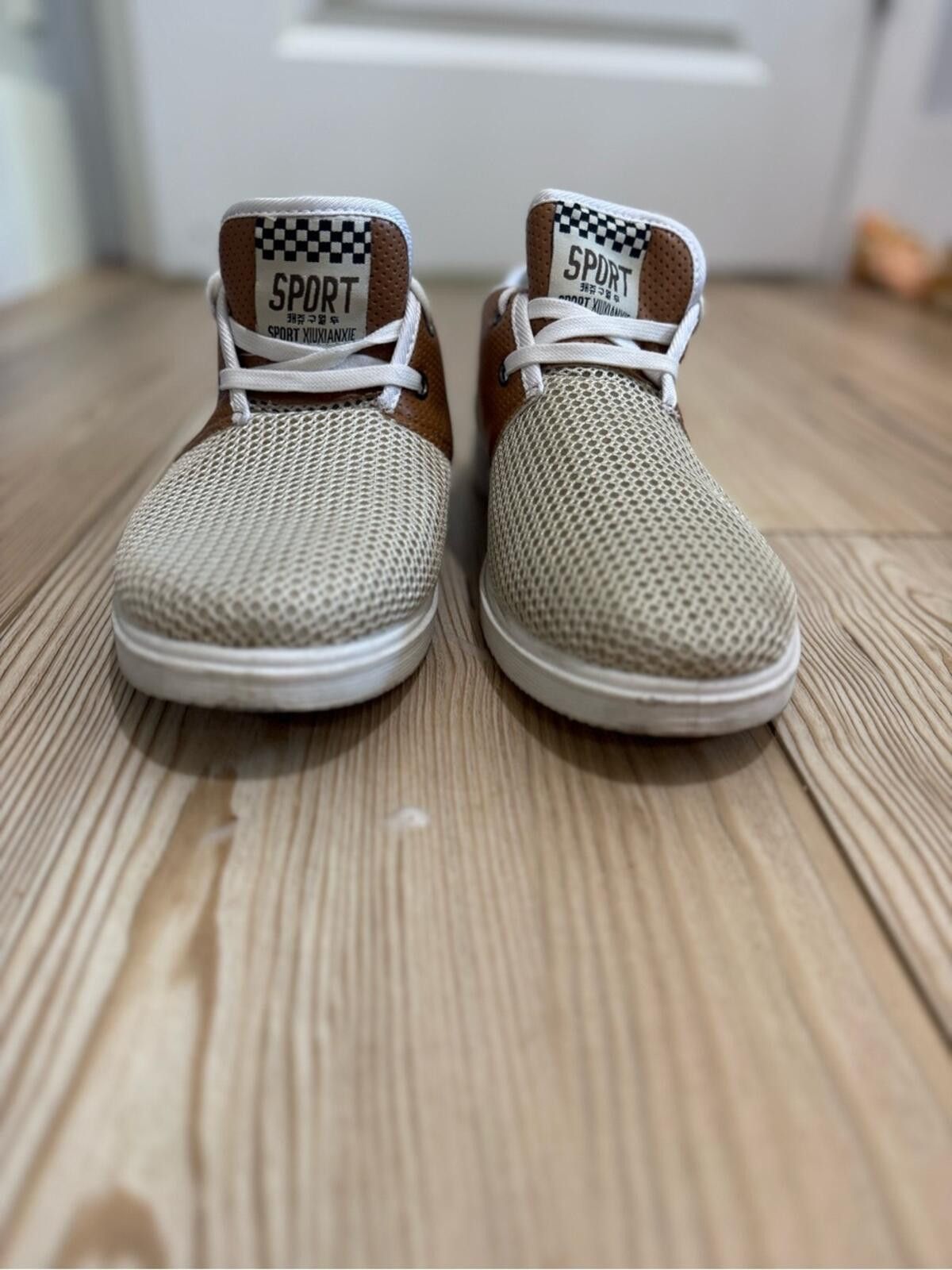 Sports Specialties Sporto Men's Tan & Beige Mesh Boat Shoes Size US 9.5 / EU 42-43 - 3 Thumbnail