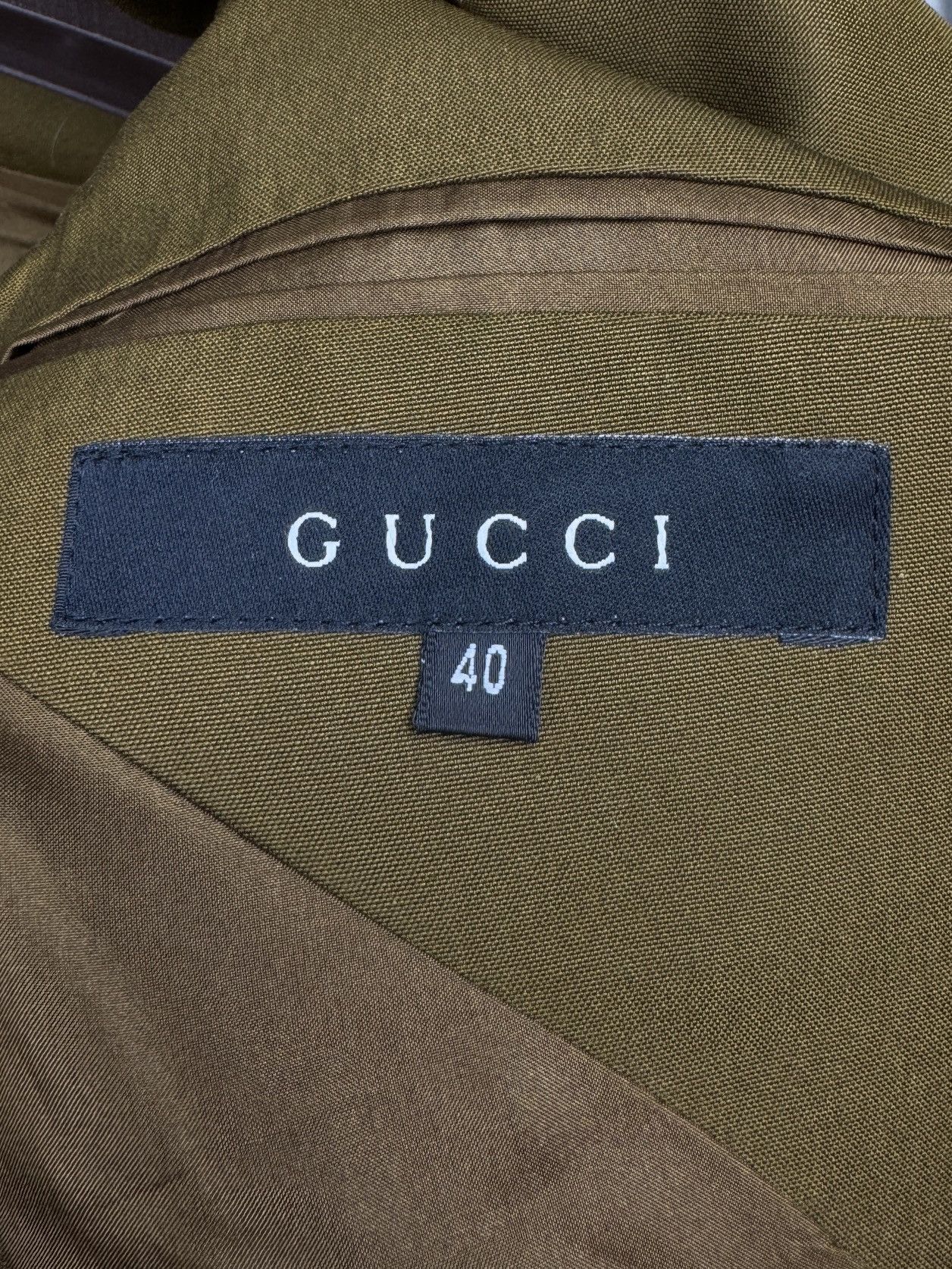 Gucci Gucci x Tom Ford era olive green full silk buttoned blazer Size S / US 4 / IT 40 - 11 Thumbnail