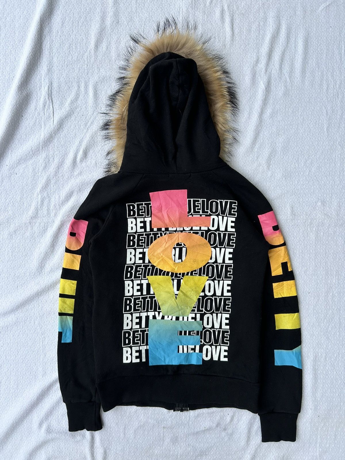 Other 💸BINDINGOFFER💸 Betty blue love fur hoodie poem style Ifsix Size US S / EU 44-46 / 1 - 2 Thumbnail