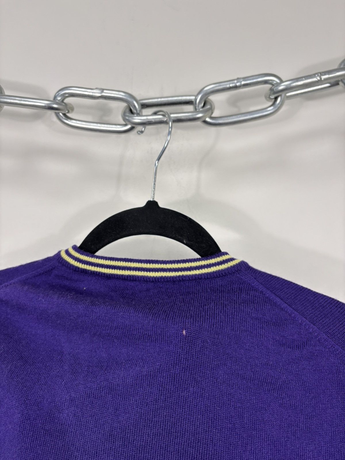Versus Versace Versus Versace Men’s Purple V-Neck Wool Sweater Jumper Size US L / EU 52-54 / 3 - 17 Thumbnail