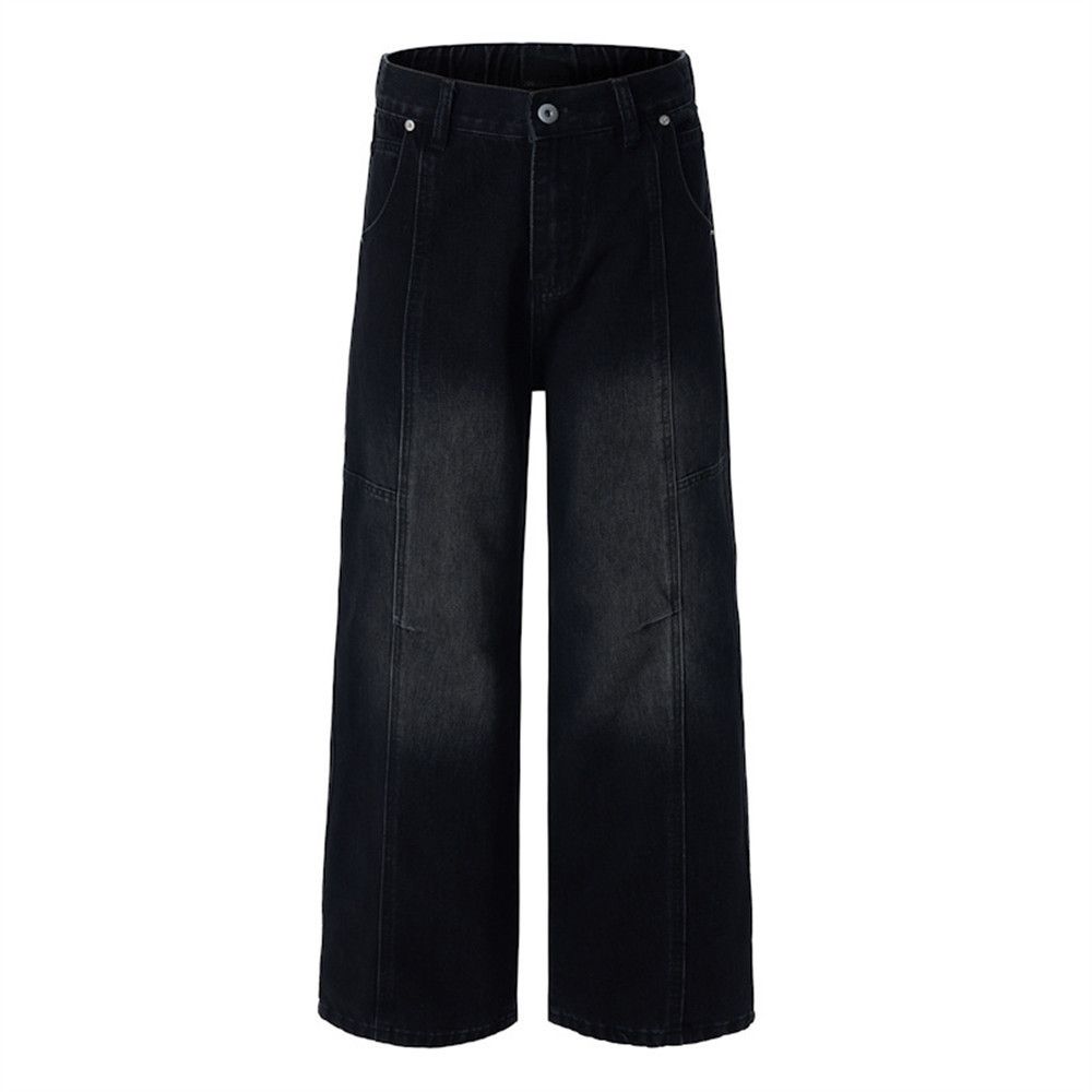 Japanese Brand Retro Men's Washed Casual Straight Leg Wide-Leg Jeans Size US 32 / EU 48 - 4 Thumbnail