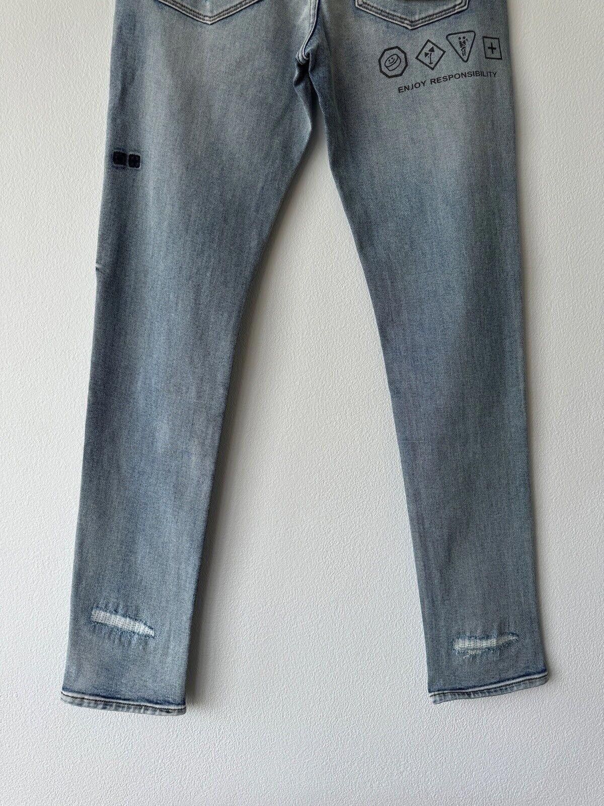Ksubi new Ksubi mens denim jean chitch slim 32 blue enjoy trashed Size US 32 / EU 48 - 7 Thumbnail
