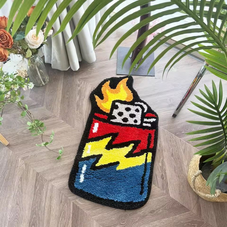 Japanese Brand Chunky Flocking Flame Lighter Mat Size 80 X 44 cm Size ONE SIZE - 3 Thumbnail