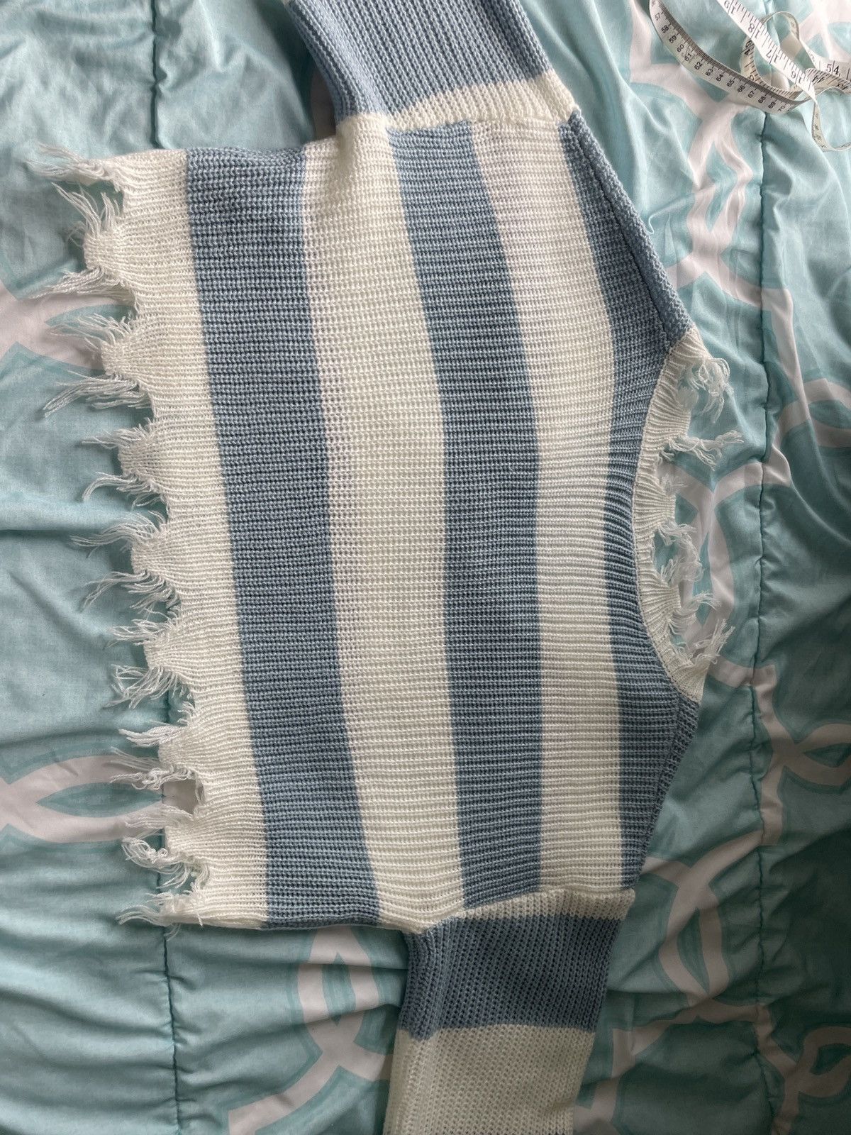 Other Cropped Frayed Knit Sweater Size M / US 6-8 / IT 42-44 - 5 Thumbnail