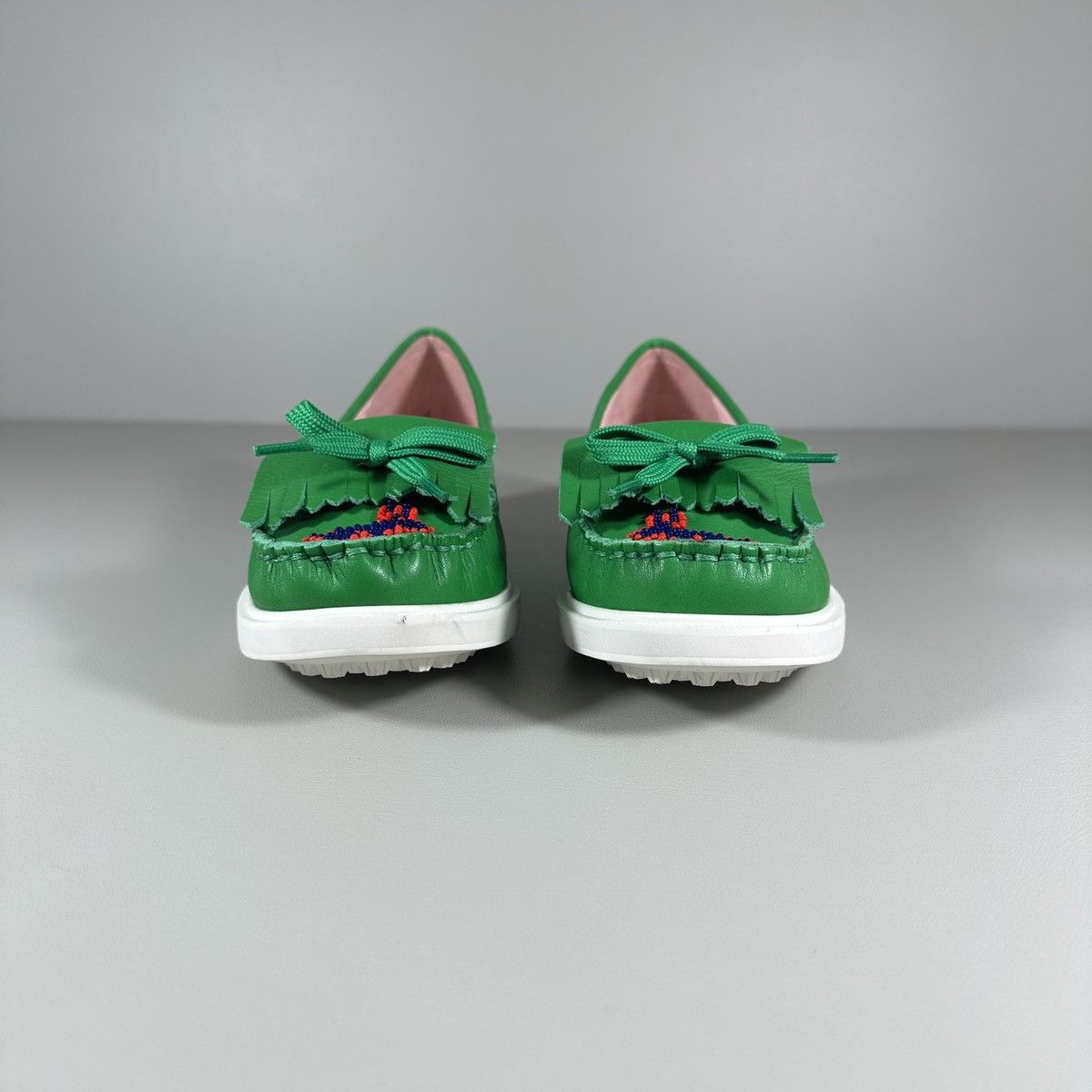 Tory Burch Tory Burch Sport Beaded Rabbit Court Green Mocs Size US 5.5 / IT 35.5 - 3 Thumbnail