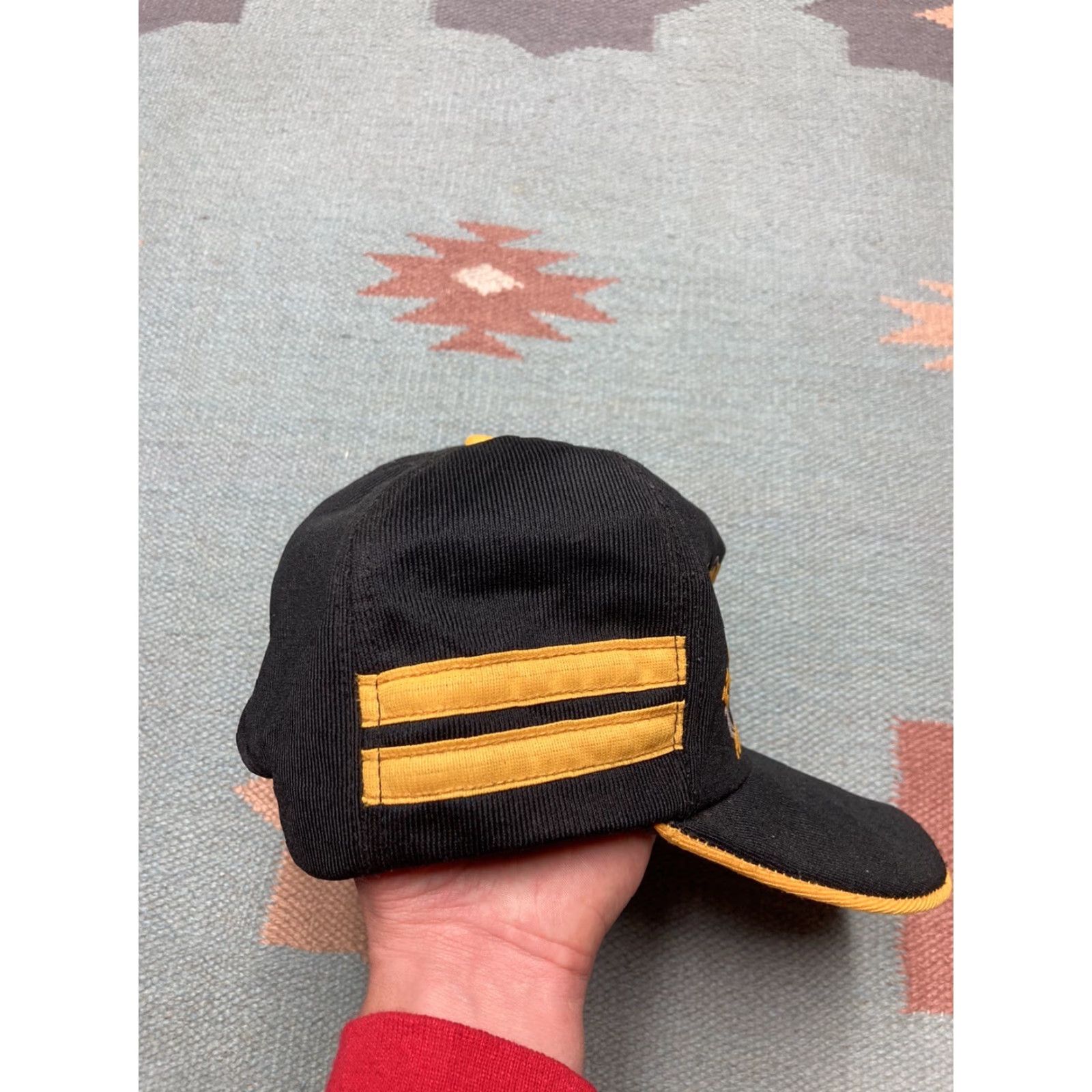 Vintage VINTAGE Auburn Trucker Hat Men's Adjustable Black USA 2 stripe Hill Stamping Mfg Auburn Washington Size ONE SIZE - 4 Thumbnail