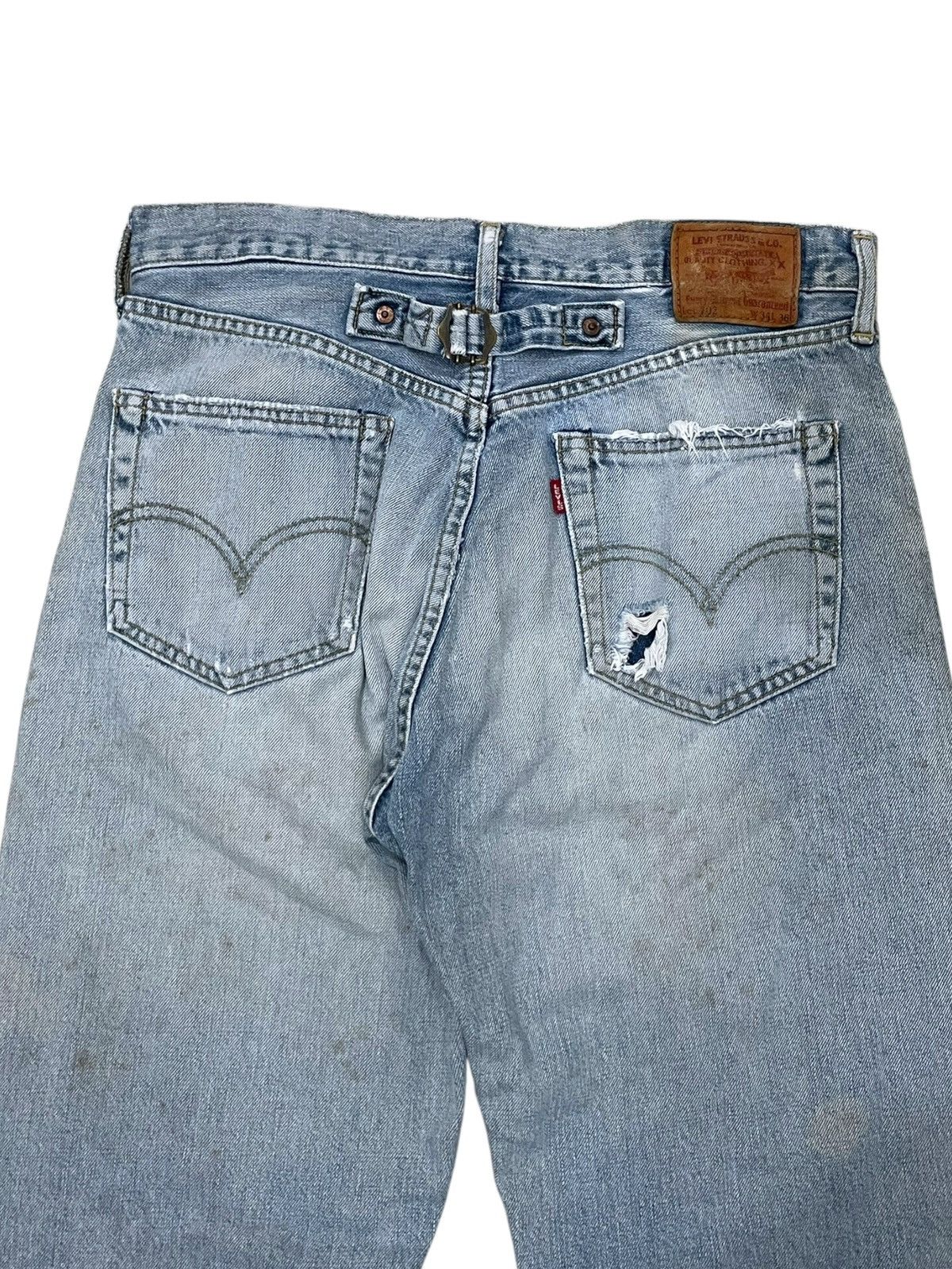 Levi's Vintage Levi's Big E 702 XX Distressed Selvedge Denim Japan Size US 33 - 3 Thumbnail