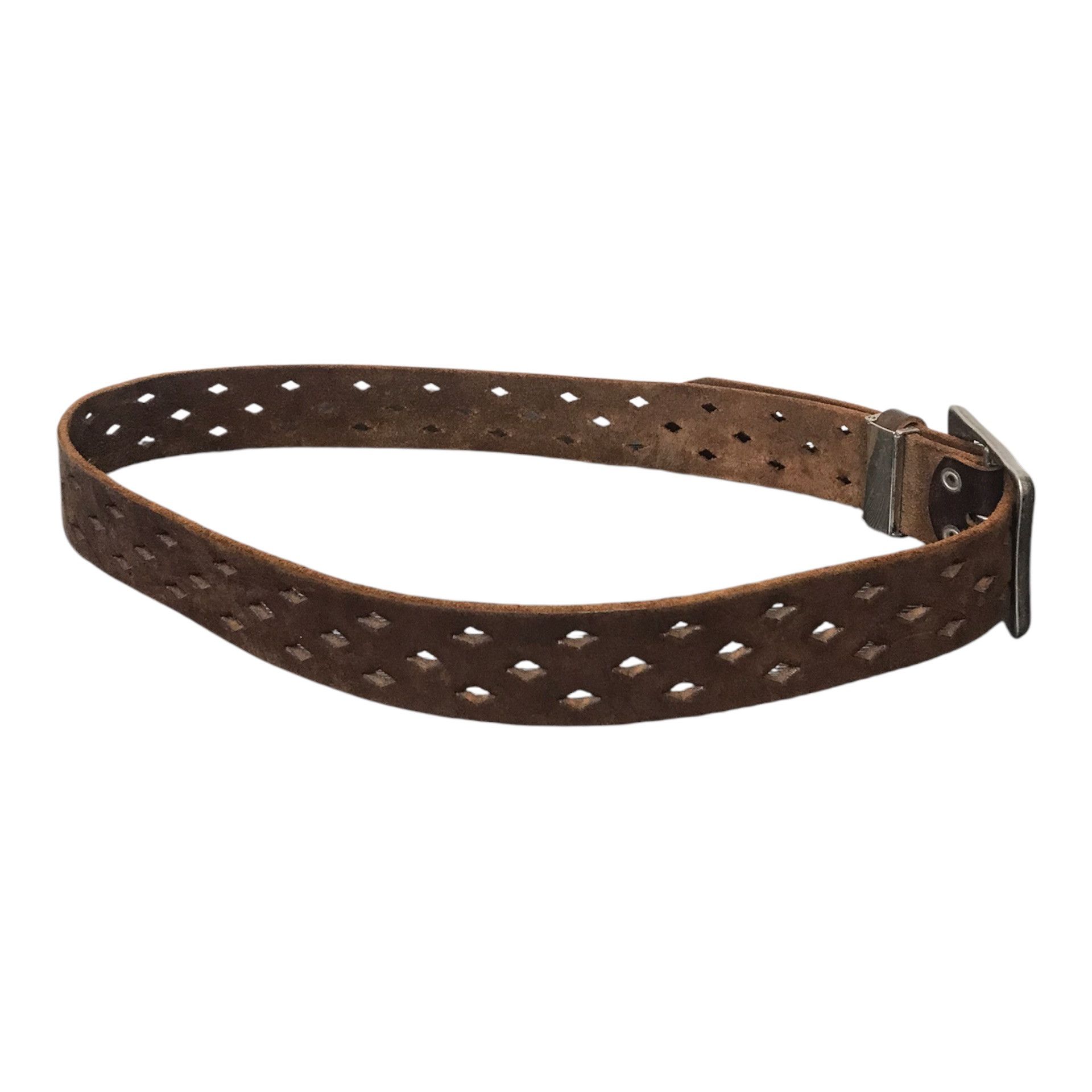 If Six Was Nine × Leather Rare Diamond Cut Leather Brown Belt Size ONE SIZE - 2 Thumbnail