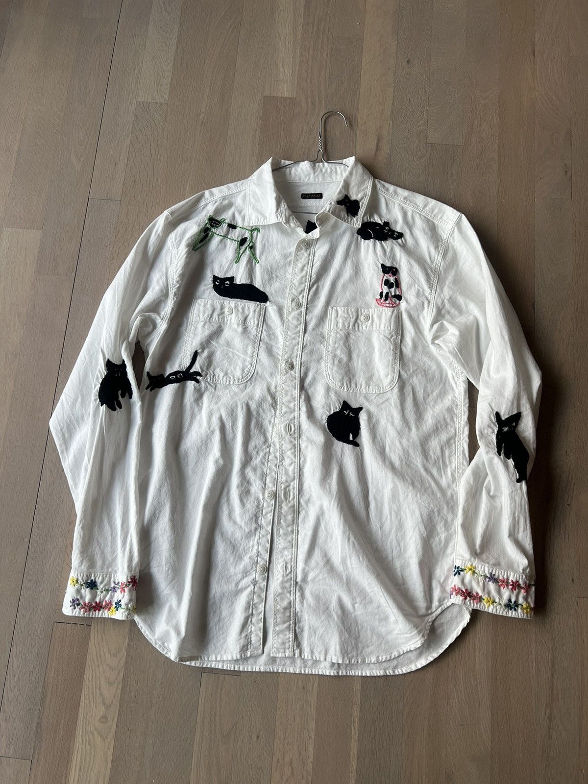Kapital cat hand embroidered L/S shirt