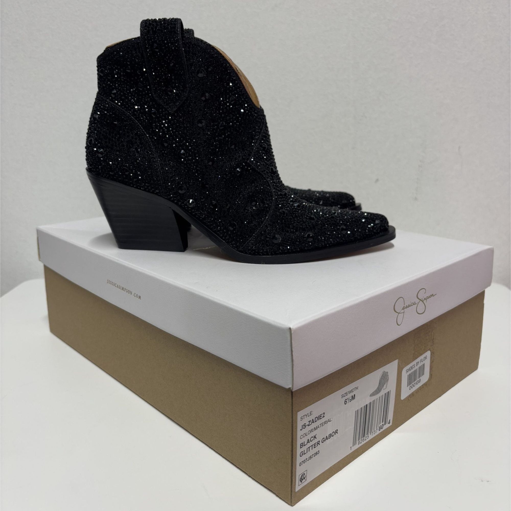 Jessica Simpson JESSICA SIMPSON / Black / Glittered / Ankle / Boots With Blo Size US 6.5 / IT 36.5 - 7 Thumbnail