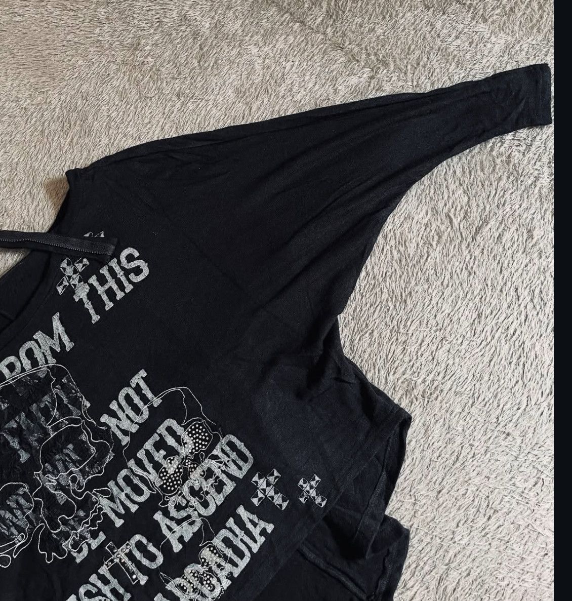 Japanese Brand 2000s Archival Japanese Skull Studded Poem Ls Shirt y2k Lgb Size US M / EU 48-50 / 2 - 2 Thumbnail
