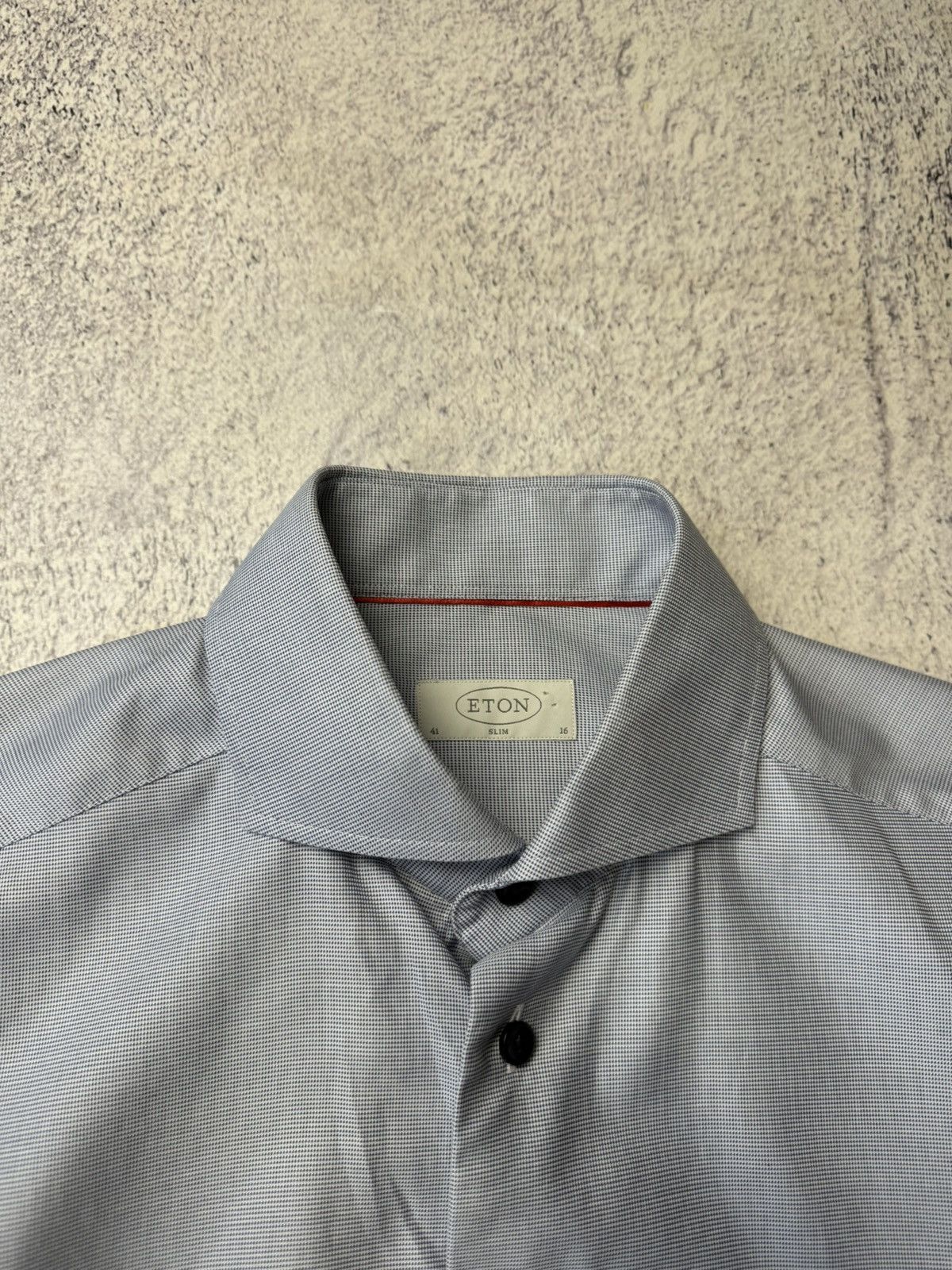 Eton ETON Mens Button Down Blue Cotton Slim Long Sleeve Shirt Size US L / EU 52-54 / 3 - 10 Thumbnail