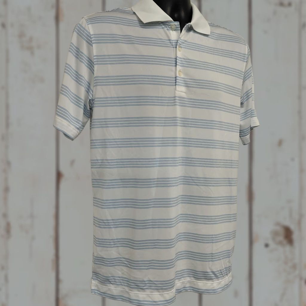 Nike Nike Golf Tour Performance Polo Shirt Men's Small White Blue Stripe Dri-Fit Size US S / EU 44-46 / 1 - 1 Thumbnail