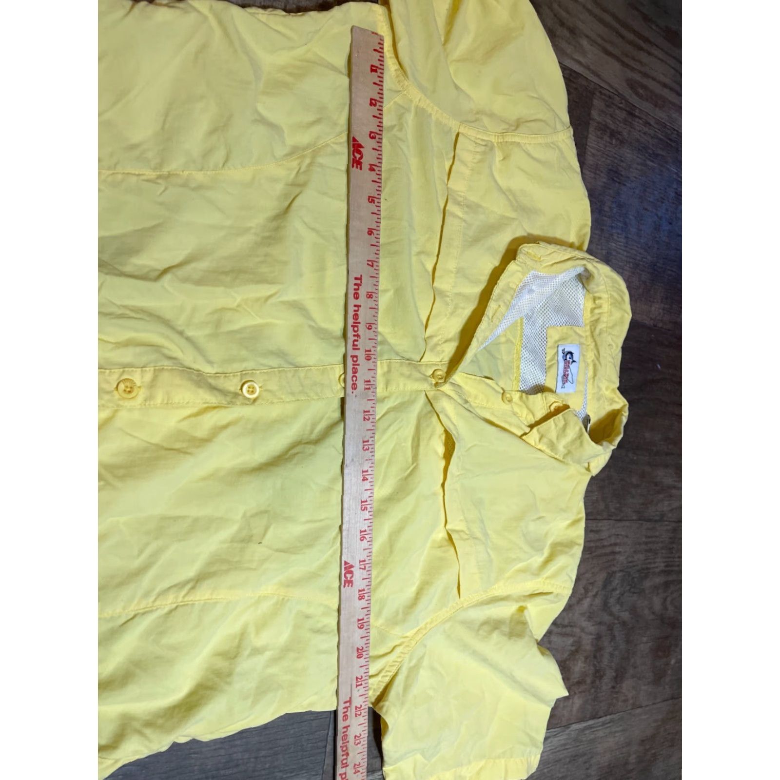 Vintage World Wide Sportsman Shirt Womens XL Yellow Short Sleeve Button-Up Button-Down Vented Fishing Shirt Size XL / US 12-14 / IT 48-50 - 4 Thumbnail