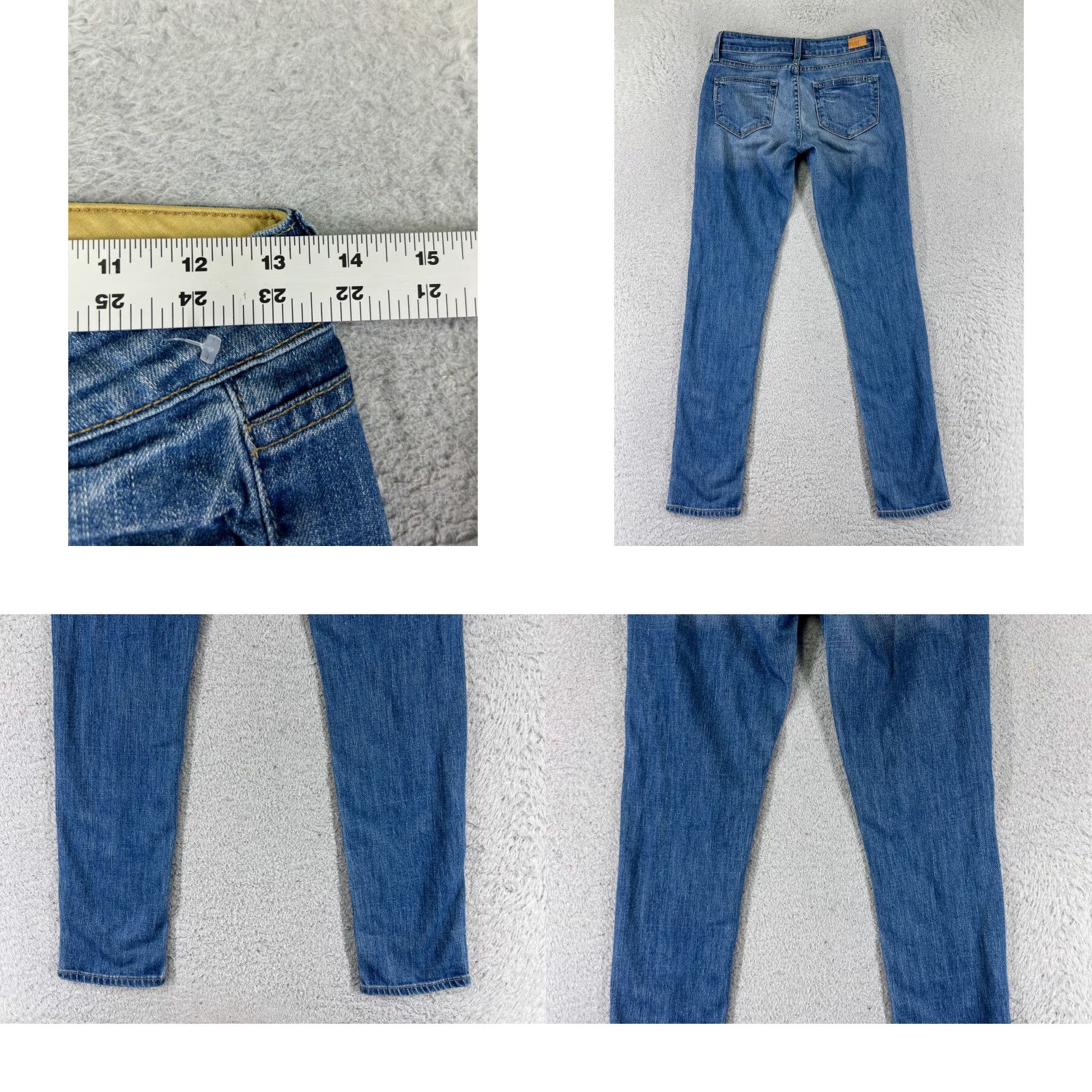 Paige Paige Skyline Jeans Womens 24 Denim Blue Low Rise Ankle 28in Slim Cotton 5-Pocket Jeans Modern American Womens Size 42" / US 20 - 9 Thumbnail
