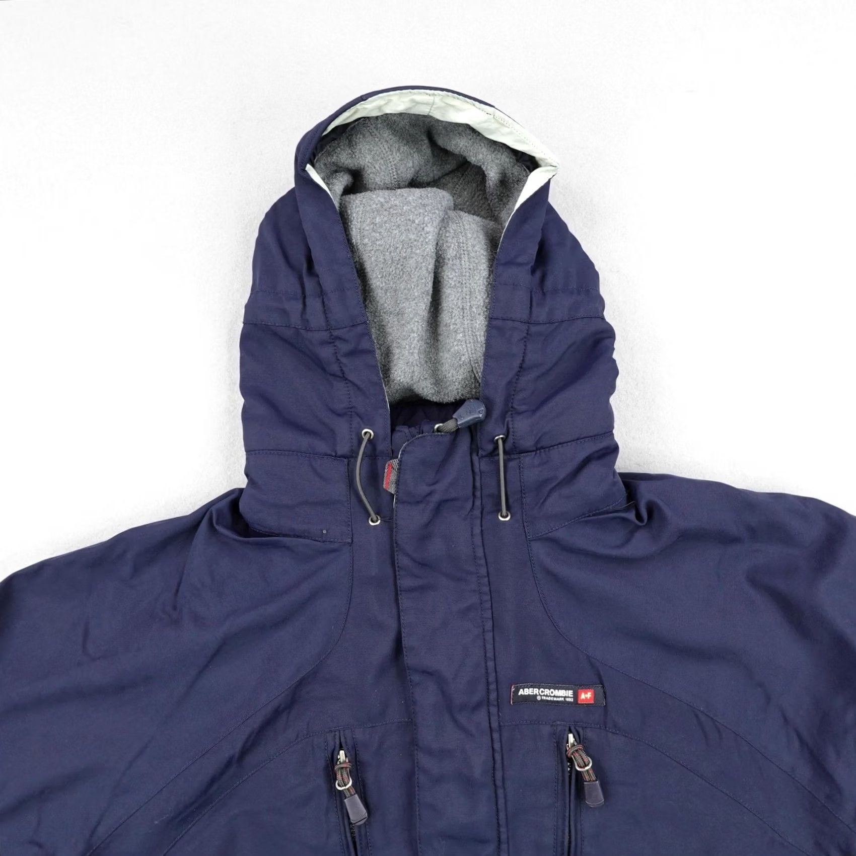 Abercrombie & Fitch VINTAGE Abercrombie Jacket Mens Medium Blue Hooded Fleece Lined Windbreaker Coat 90s Size US M / EU 48-50 / 2 - 2 Thumbnail