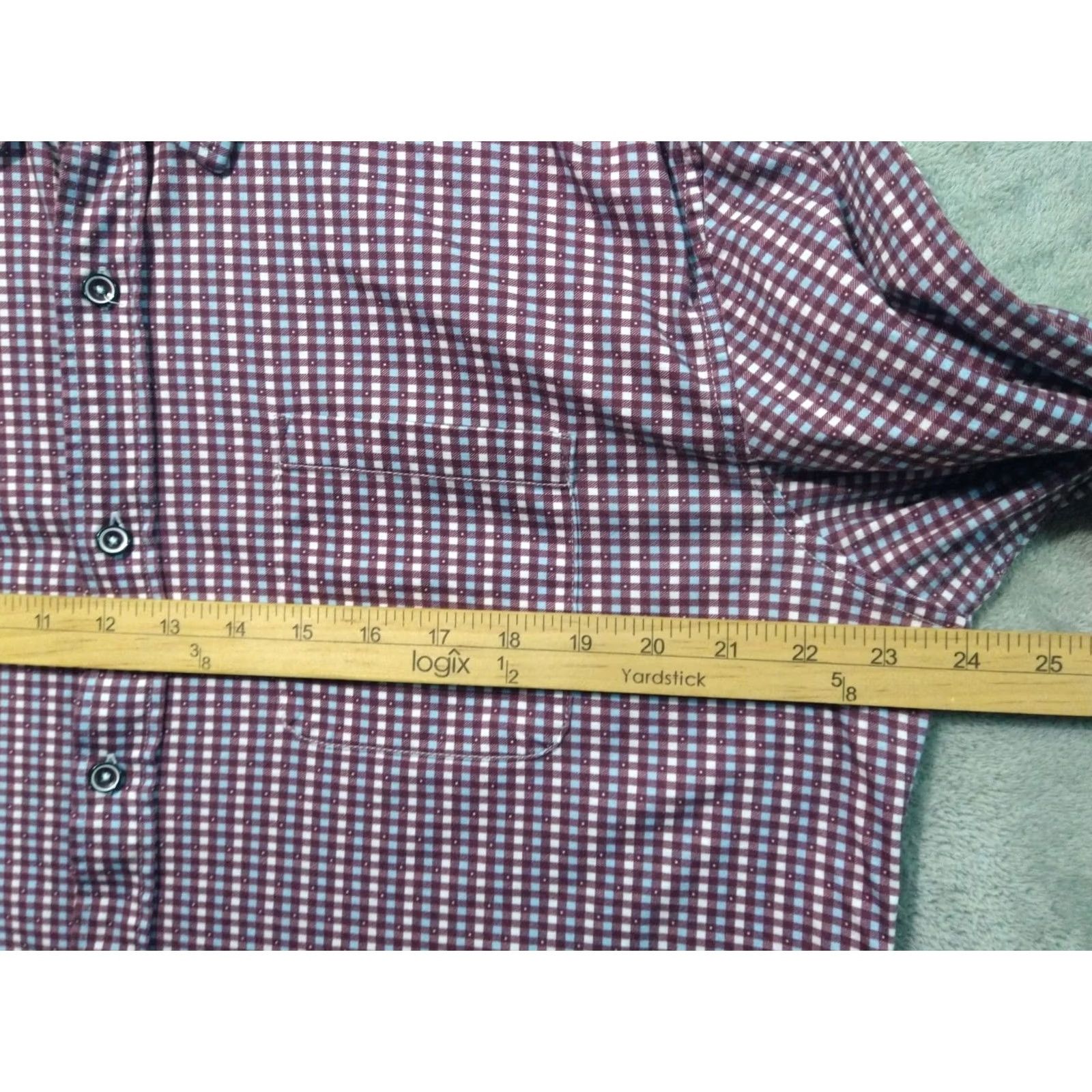 Buttero Butter Cloth Shirt Mens XL Purple Plaid Slim Fit Long Sleeve Button Up Cotton Size US XL / EU 56 / 4 - 5 Thumbnail