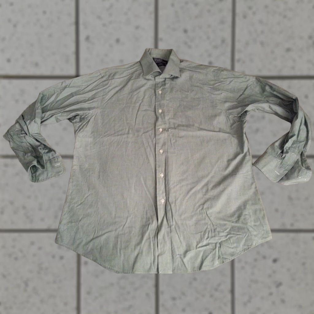 Polo Ralph Lauren Polo Ralph Lauren Dress Shirt Mens Slim Green Cotton Long Button 17 34 35 Size 46R - 1 Thumbnail