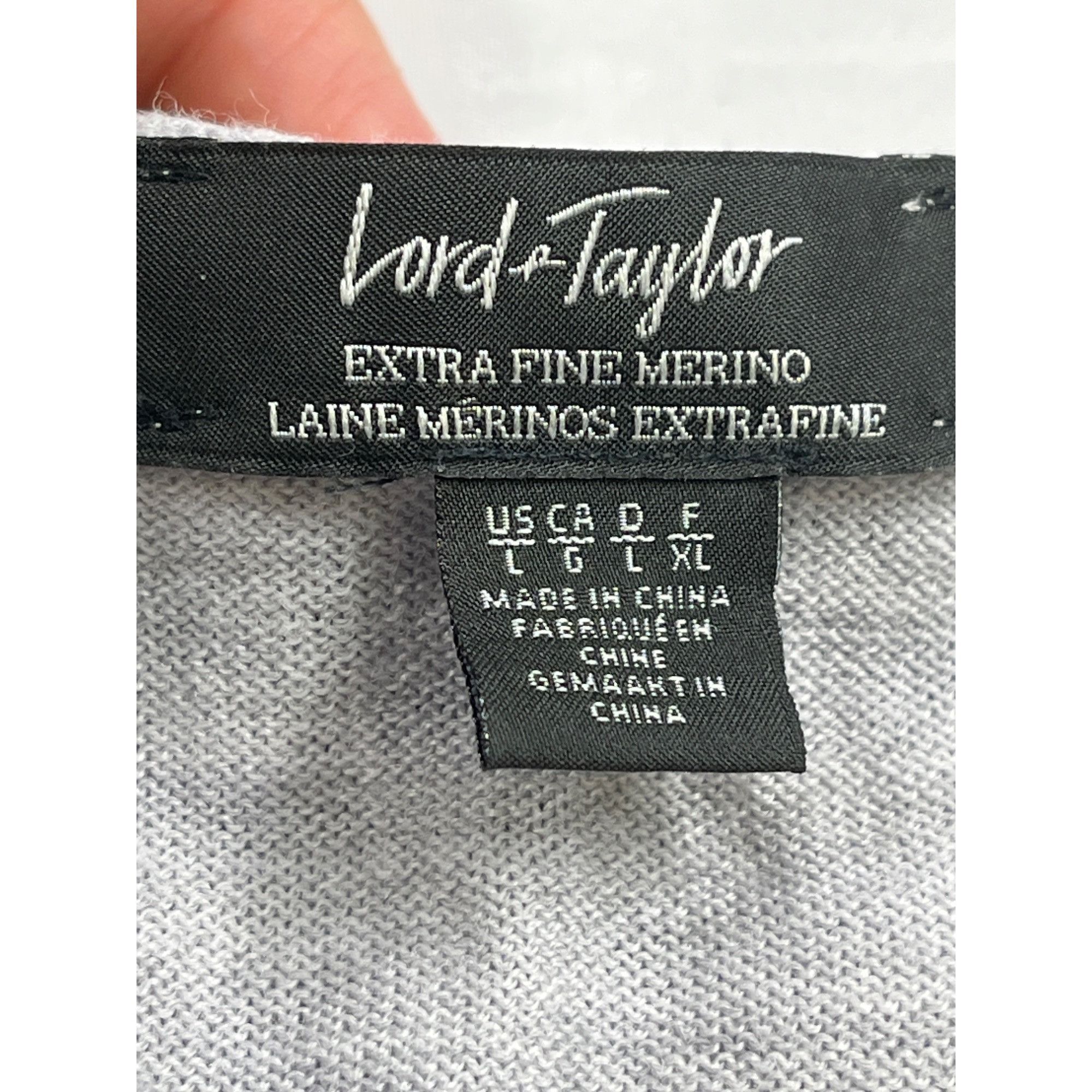 Lord & Taylor Lord & Taylor SKU 7700 Womens Gray Crew Neck Sweater Size L Size L / US 10 / IT 46 - 11 Thumbnail