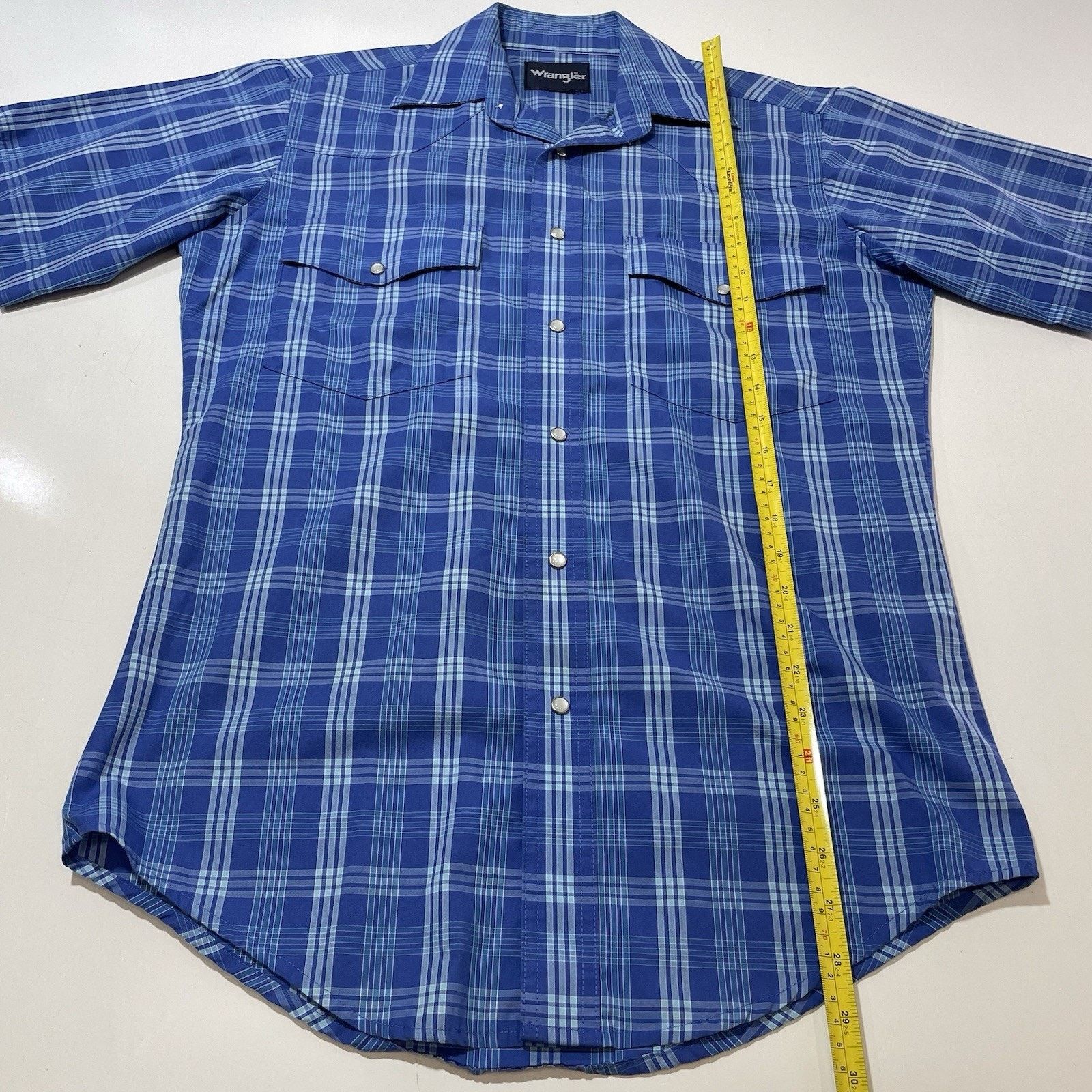 Wrangler VTG Wrangler Shirt Med Plaid Western Pearl Snap Blue Button Size US M / EU 48-50 / 2 - 4 Thumbnail