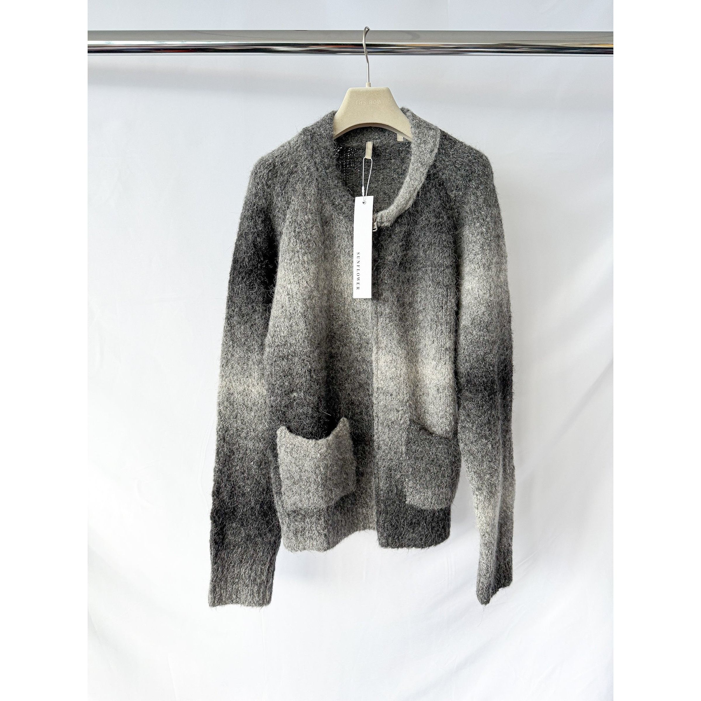 Sunflower Sunflower Black Ombre Brushed Alpaca Wool Knit Zip Cardigan Size US L / EU 52-54 / 3 - 2 Thumbnail