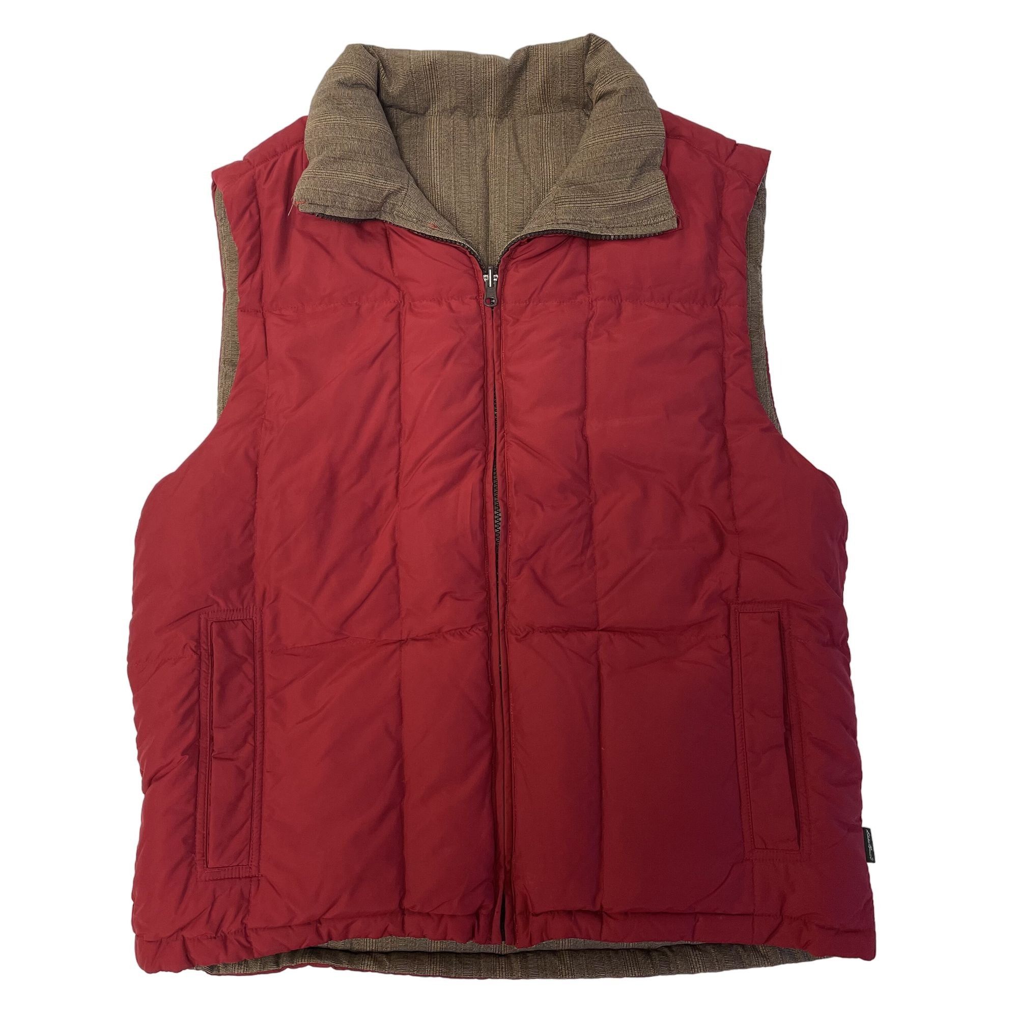 Nylon QUILTED Goose DOWN Filled PUFFER Reversible Ski Vest