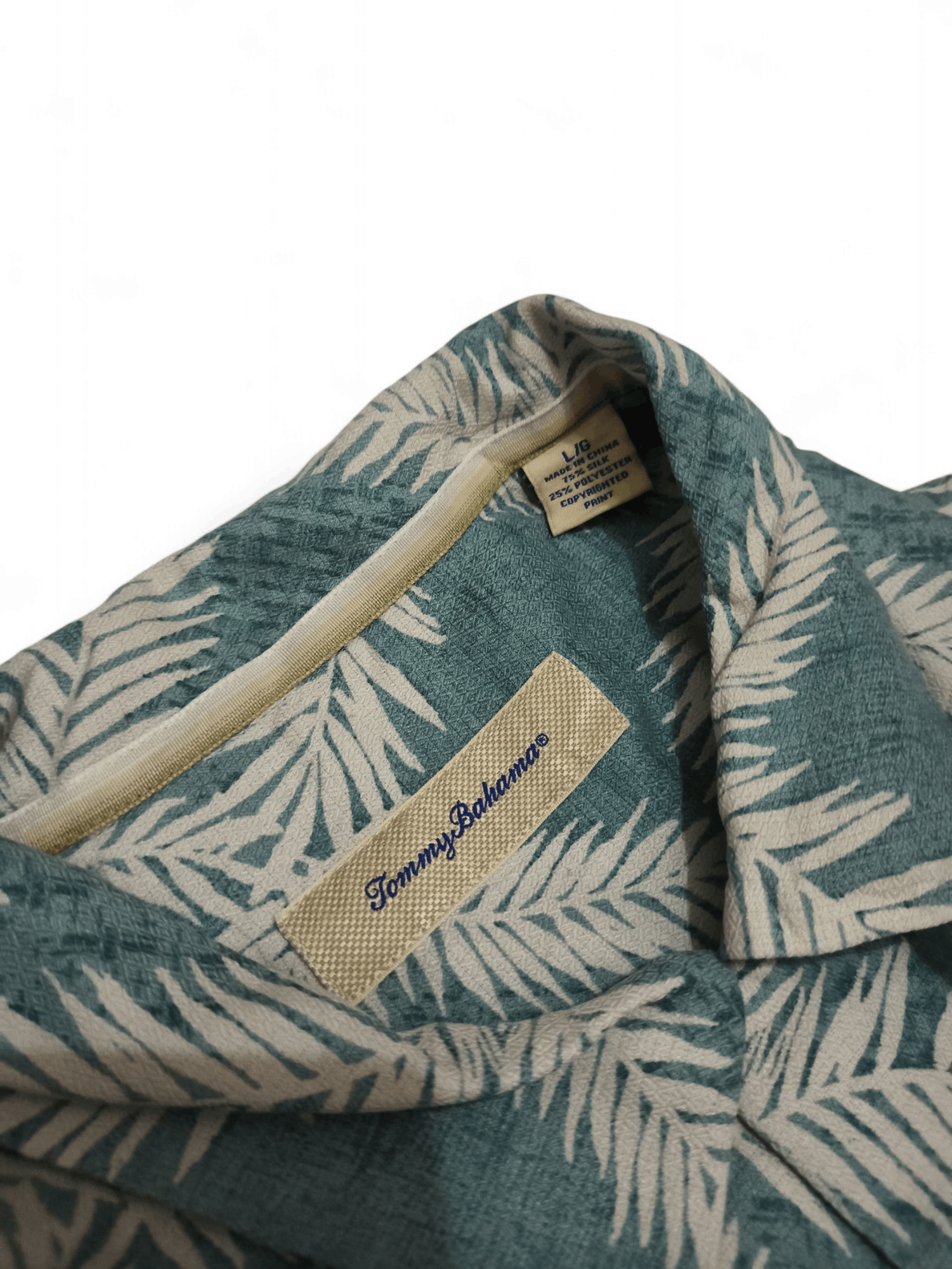 Tommy Bahama Tommy Bahama Coconut Tree Leaf Striped Hawaiian Shirt Size US L / EU 52-54 / 3 - 5 Thumbnail