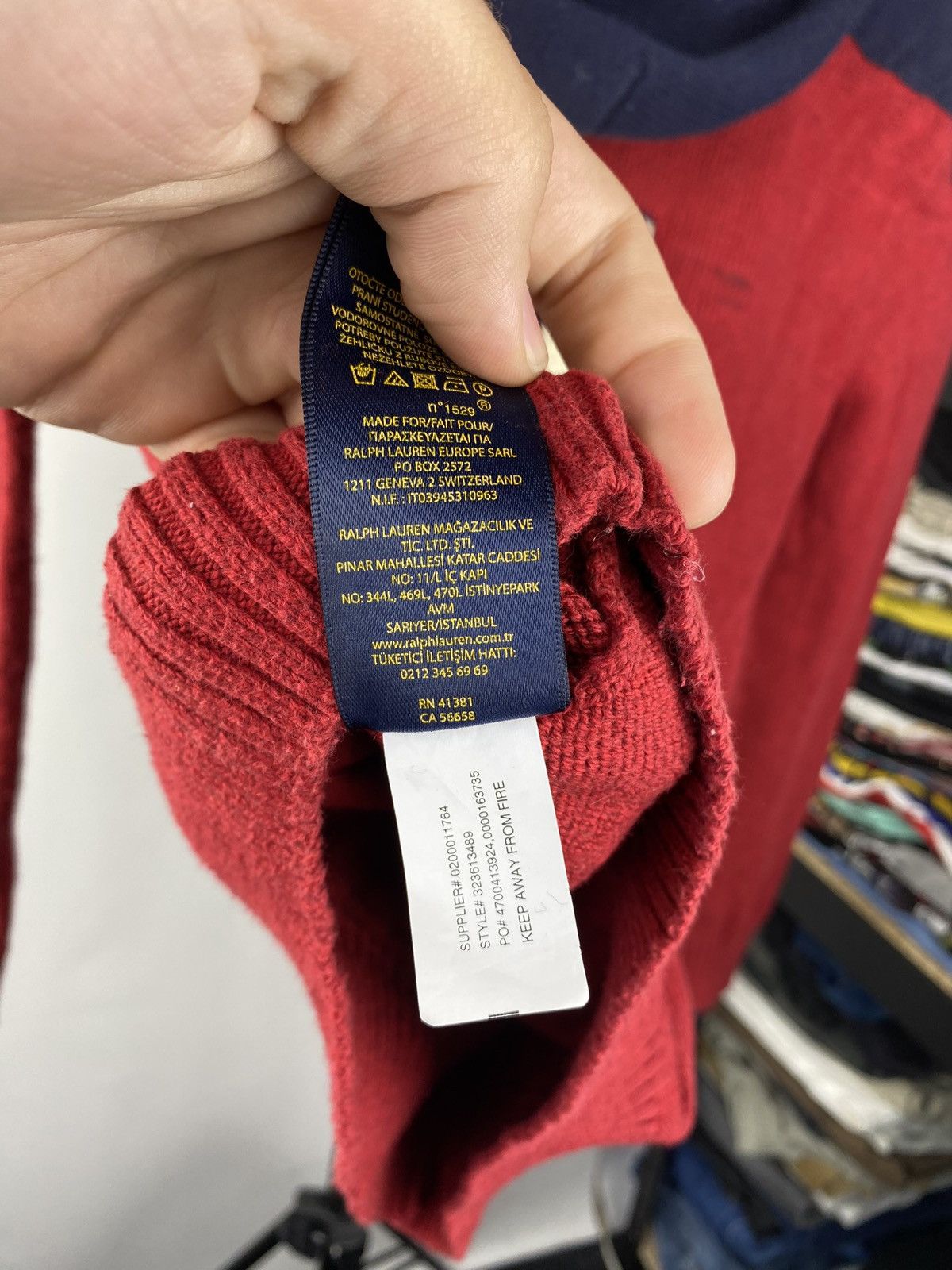 Polo Ralph Lauren × Vintage Polo Ralph Lauren Womens Medium Sweater Hoodie Red Designer Size M / US 6-8 / IT 42-44 - 6 Thumbnail