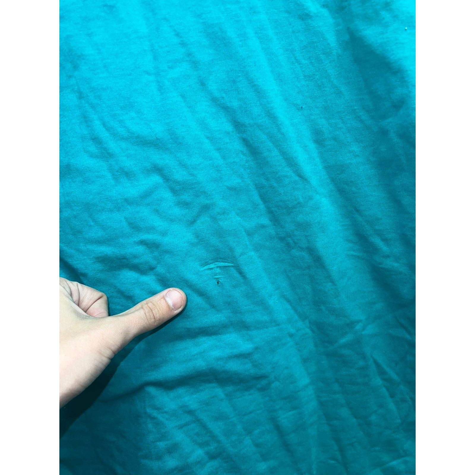 Jerzees Vintage Teal Blank Shirt Jerzees Heavyweight Cotton Tee 90s Size US L / EU 52-54 / 3 - 8 Thumbnail
