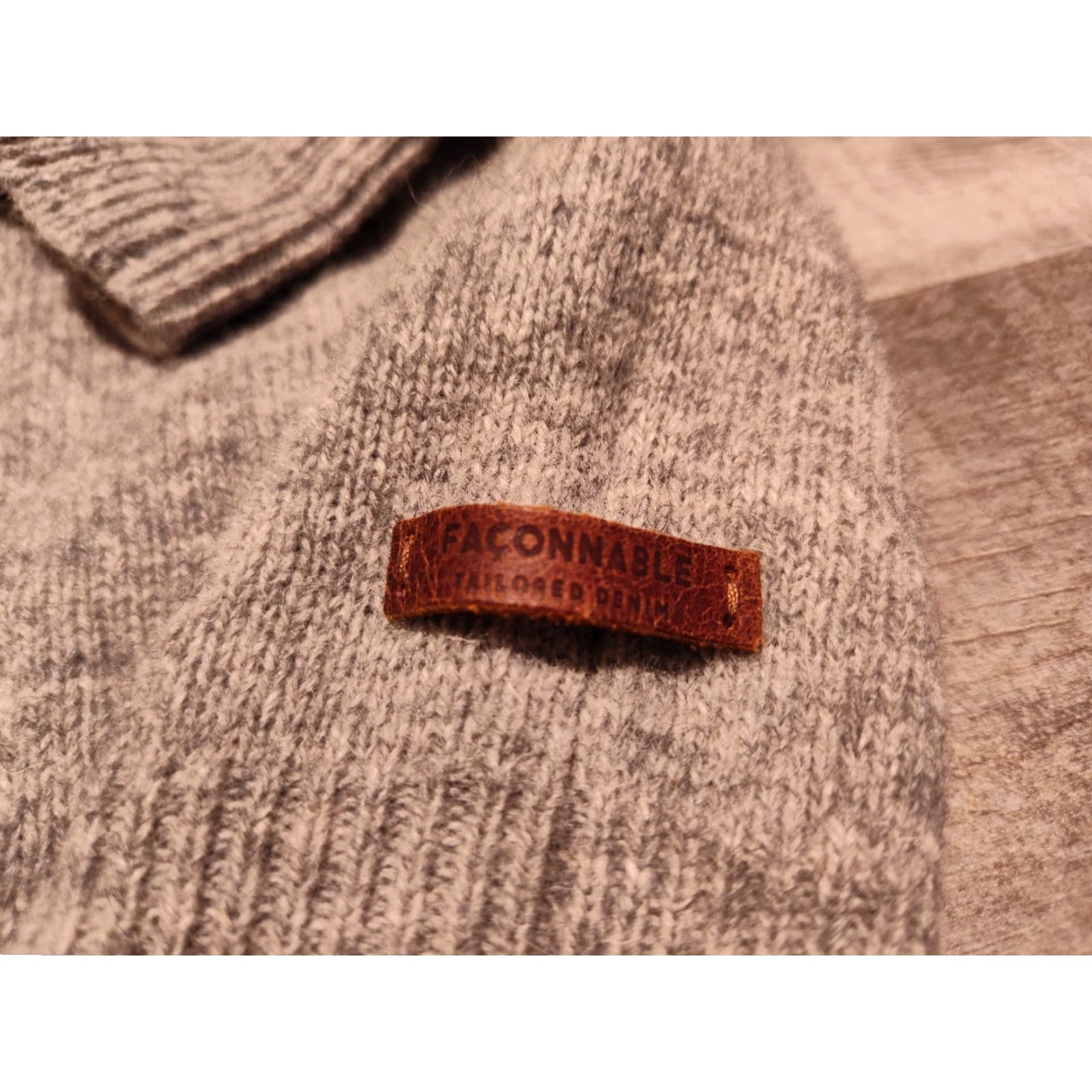 Faconnable Faconnable Sweater Mens L Gray Lambs Wool Blend Button Shawl Neck Pullover Size US L / EU 52-54 / 3 - 4 Thumbnail