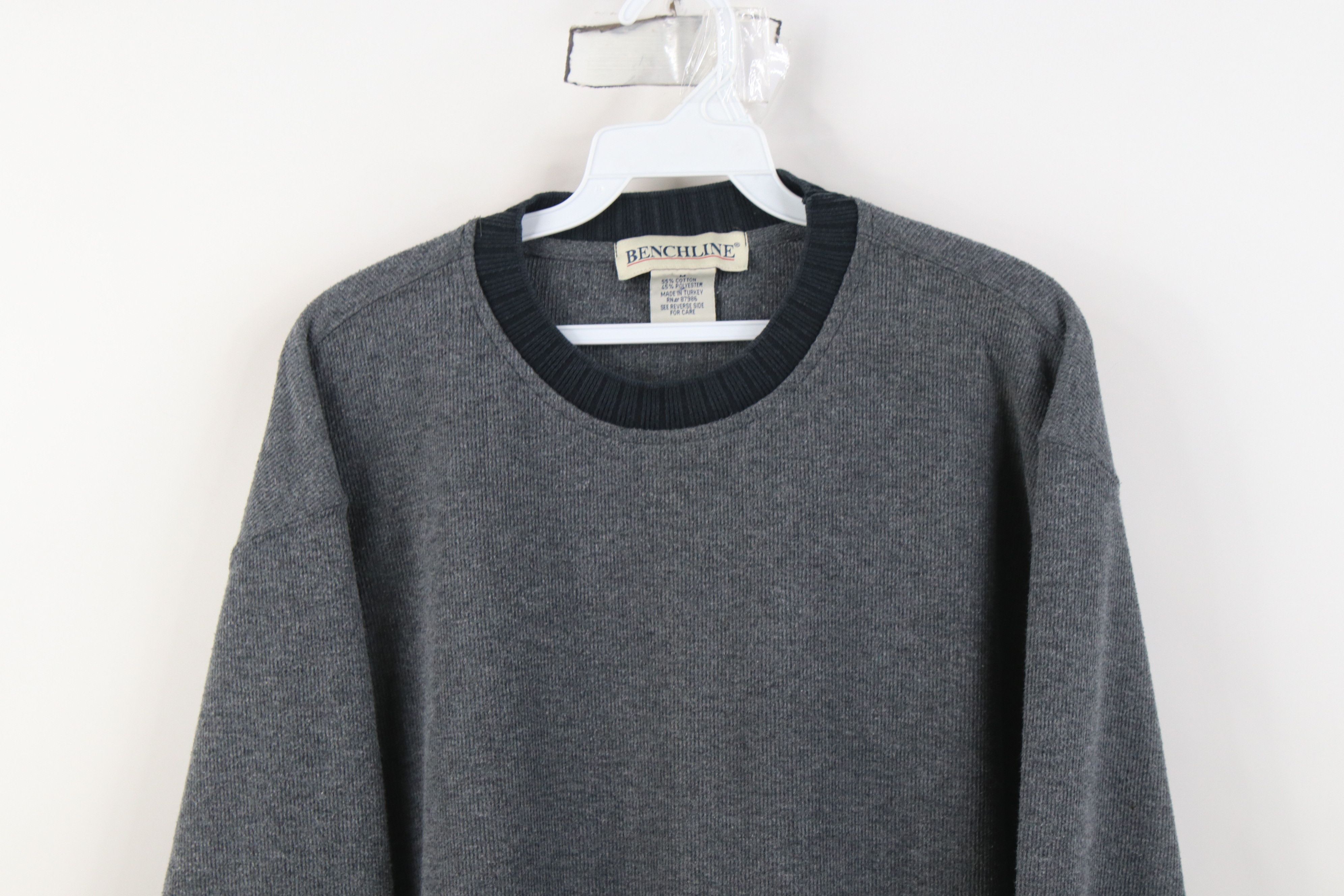 Vintage Vintage 90s Streetwear Ribbed Knit Ringer Crewneck Sweater Size US M / EU 48-50 / 2 - 2 Thumbnail