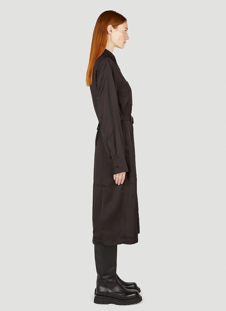 Jil Sander o1y0925 Midi Dress in Chocolate Brown Size M / US 6-8 / IT 42-44 - 2 Thumbnail