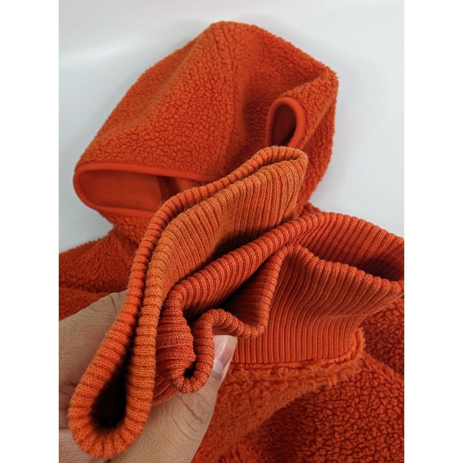 Uniqlo VINTAGE Uniqlo Blocktech Fleece Pile-Lined Zip Hoodie Fleece Jacket Orange XS Women Hoodie Sleeve Long Zip Size XS / US 0-2 / IT 36-38 - 5 Thumbnail