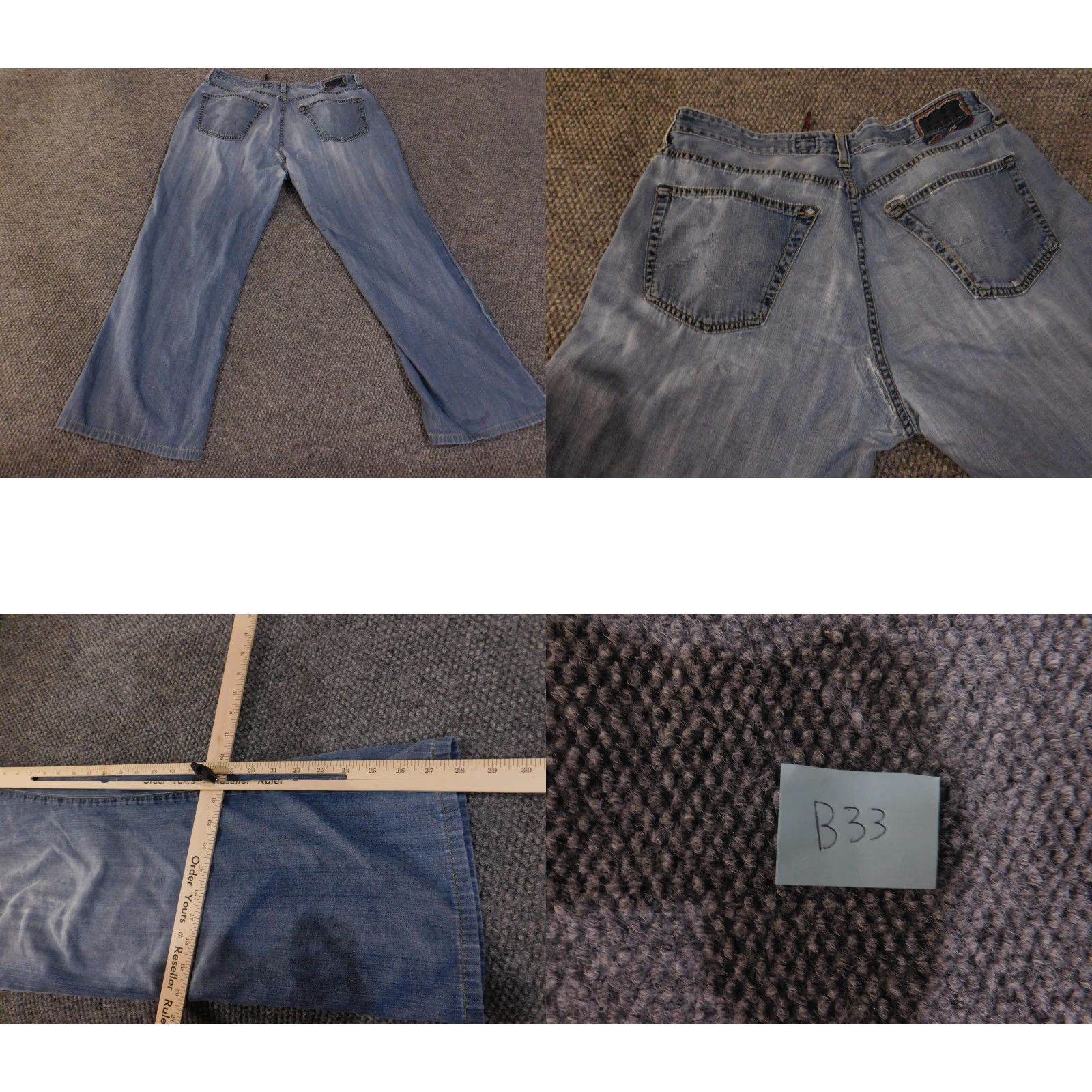 Vintage AG Adriano Goldschmied Jeans Mens 36x32 Blue The Symbol Button Fly Made USA Size US 36 / EU 52 - 9 Thumbnail