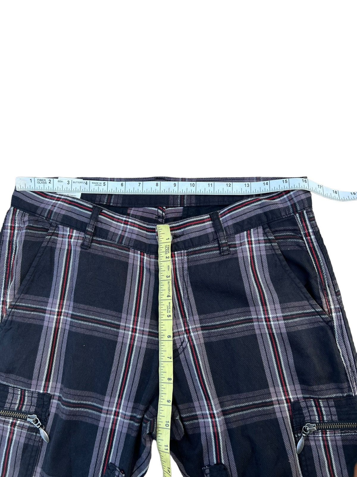 Shellac Double Edge Japan Multi Pocket Plaid Flare Cargo Trouser Size US 31 - 3 Thumbnail
