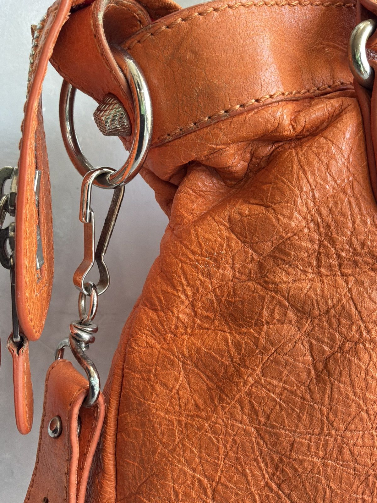 Balenciaga - Motorcyle Town - Orange Lambskin Crossbody Bag