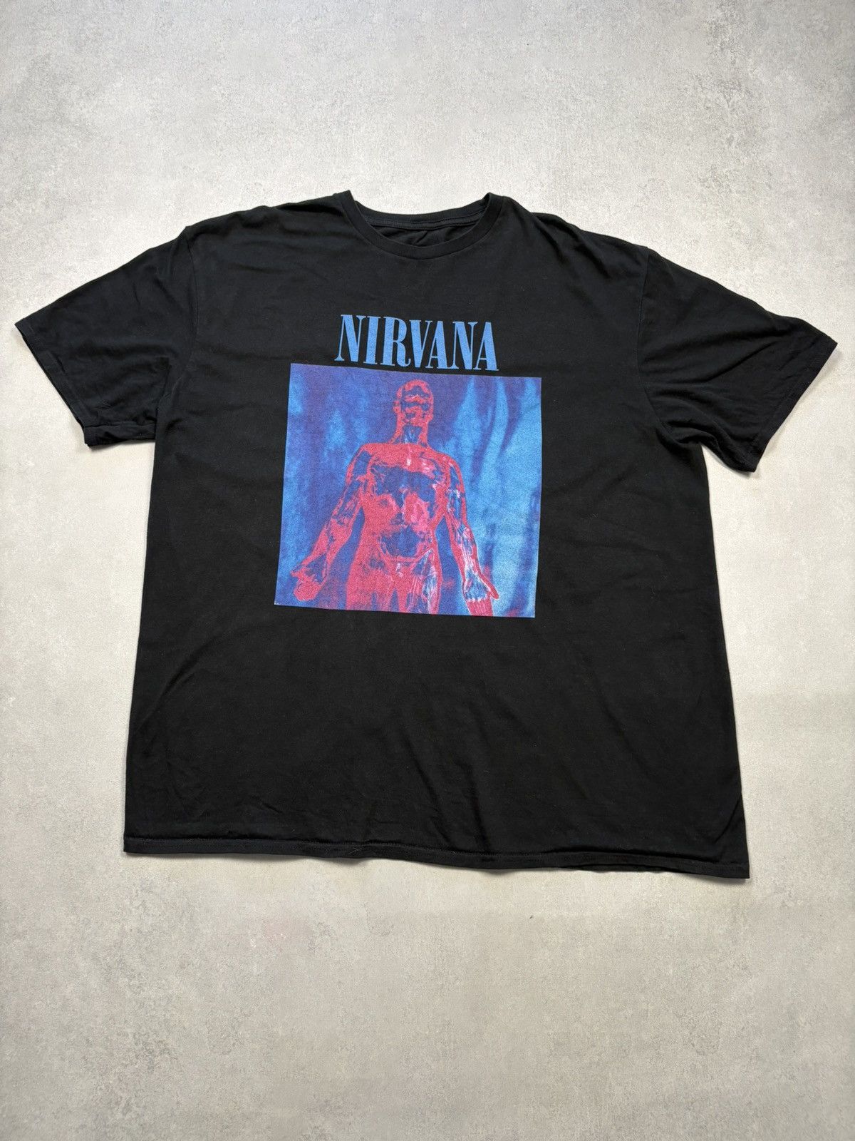 Band Tees Nirvana “Sliver” Red & Blue Anatomical Figure Vintage Tee Size US XXL / EU 58 / 5 - 1 Thumbnail