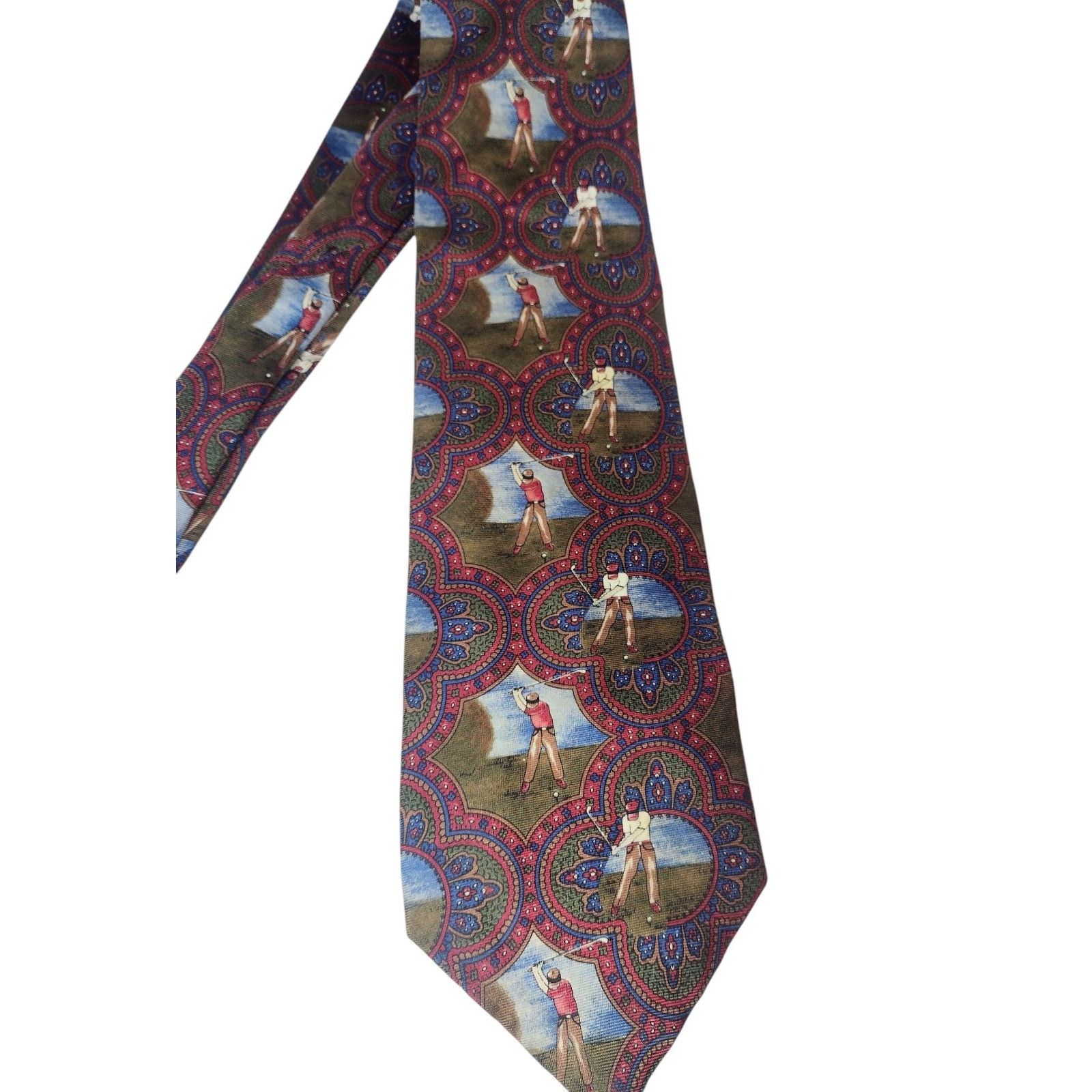 Vintage Spencer & Lowe Silk Golf Necktie Vintage USA Business Preppy Size ONE SIZE - 1 Thumbnail