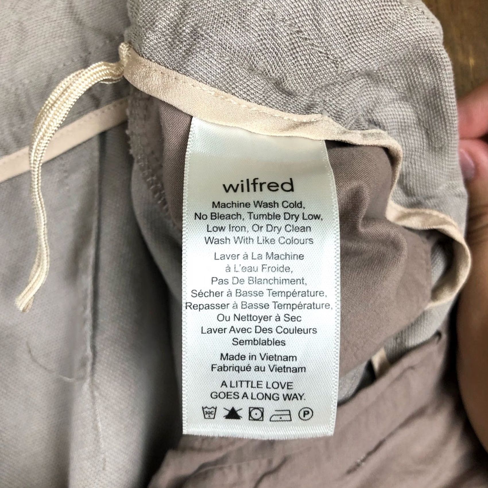 Vintage Wilfred Aritzia Womens Pants Ashen Ankle Crepe Drawstring Allant Linen Jogger 4 Size 29" - 7 Thumbnail