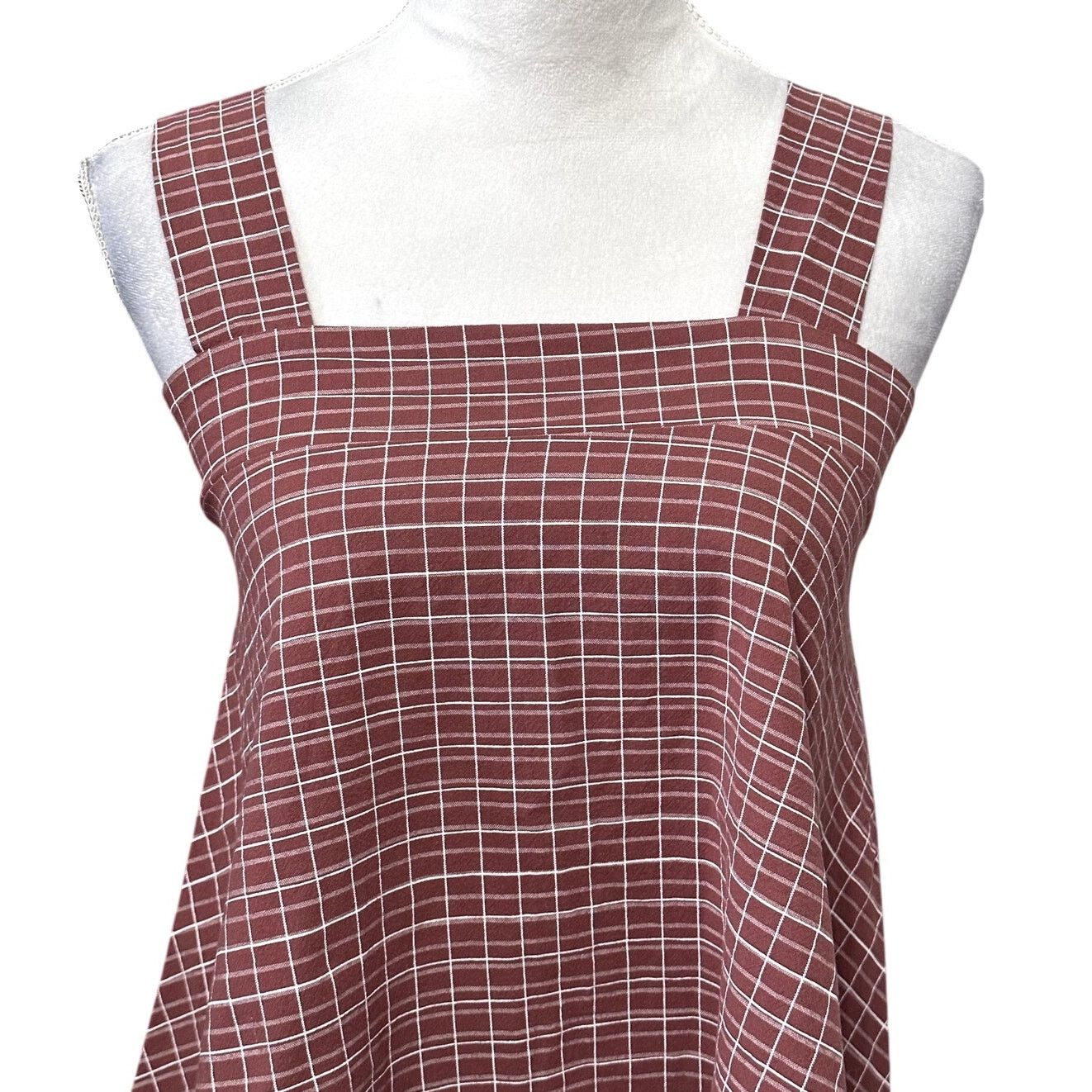 Other Torio Crop Top Plaid Square Neck Pleated Back Red/White S Size S / US 4 / IT 40 - 2 Thumbnail